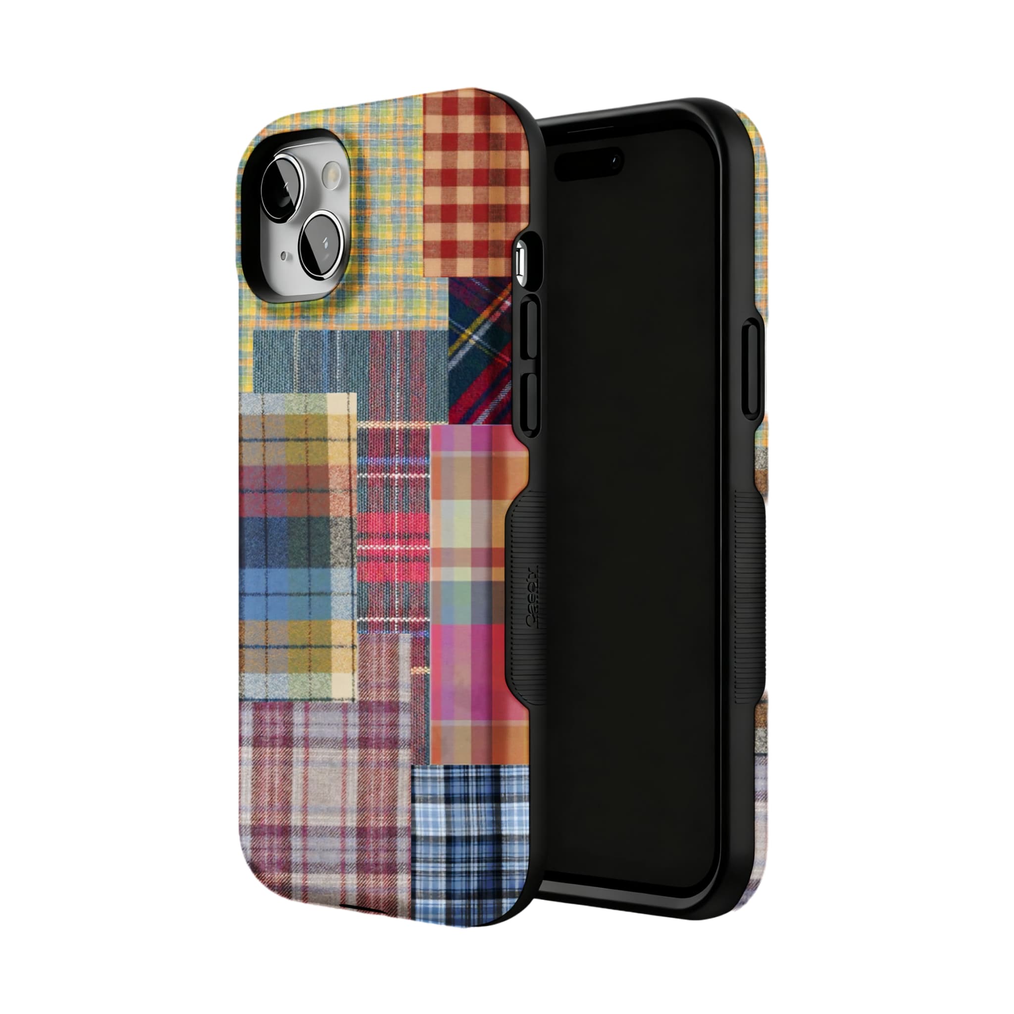 Patchwork Plaid Phone Case, Vintage Tartan Cover for iPhone