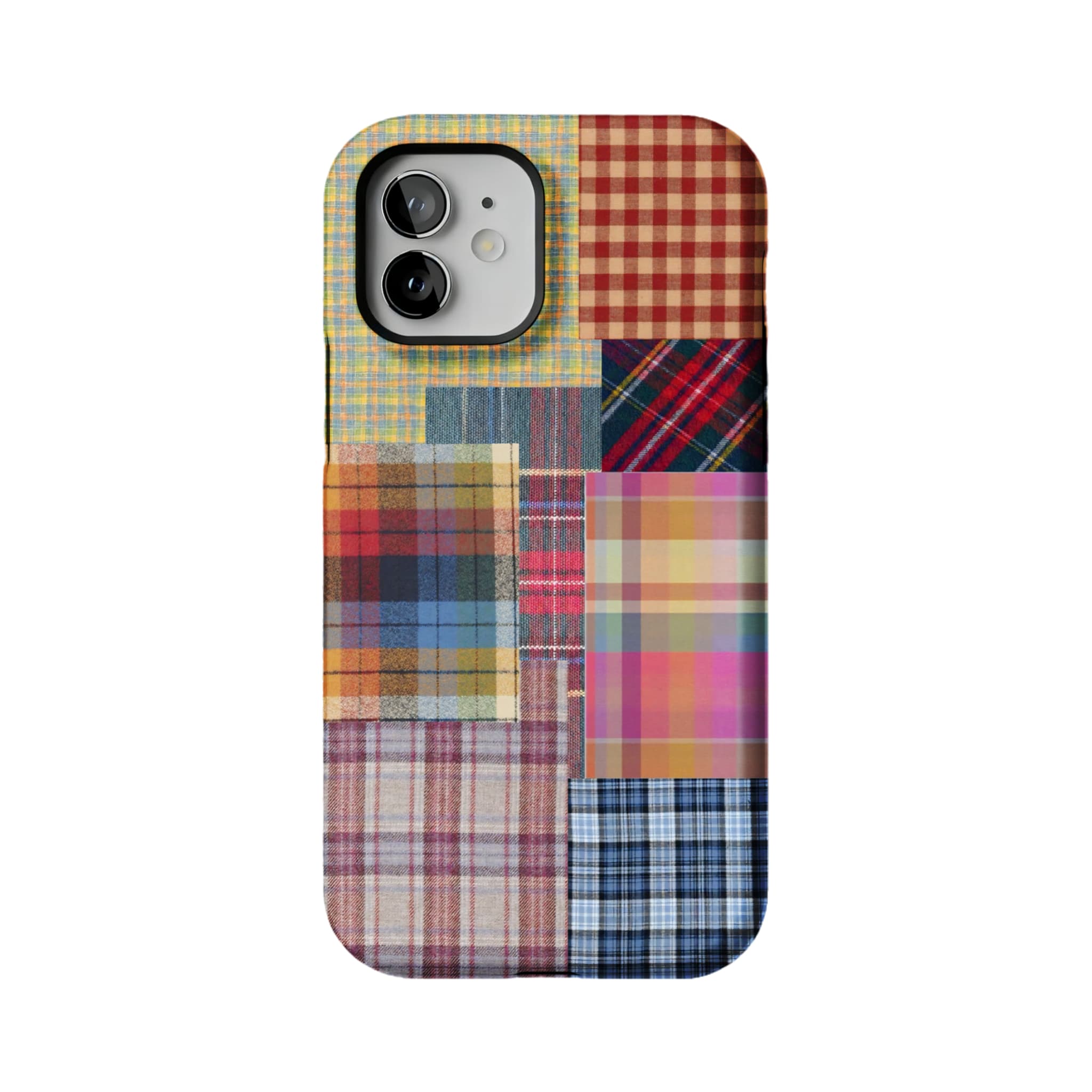 Patchwork Plaid Phone Case, Vintage Tartan Cover for iPhone