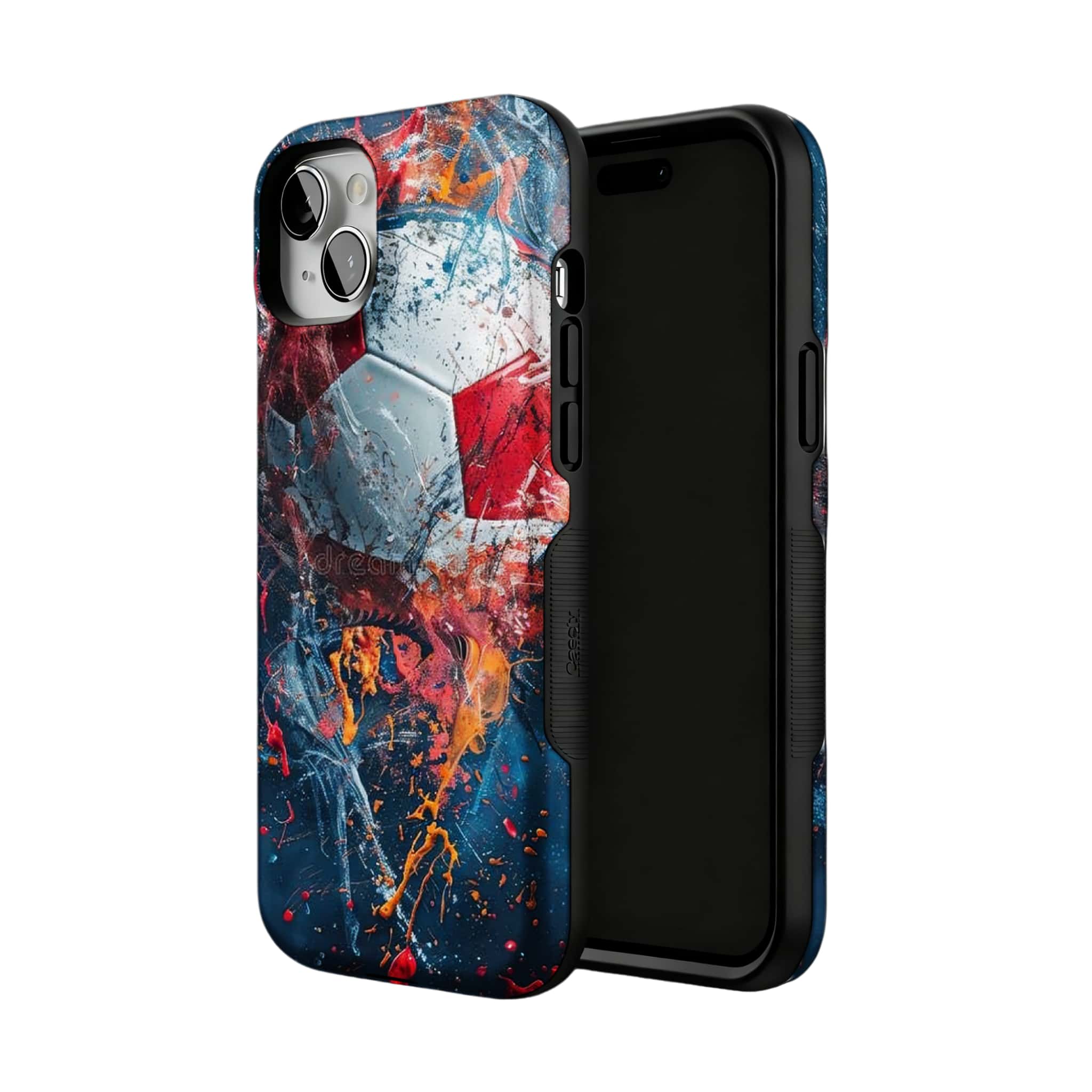 Soccer Ball Graffiti Phone Case, Abstract Sports Cover for iPhone
