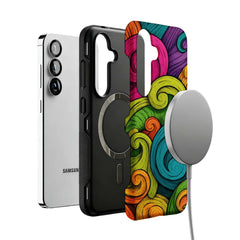 Aesthetic Psychedelic Rainbow Swirl Tough Samsung Case