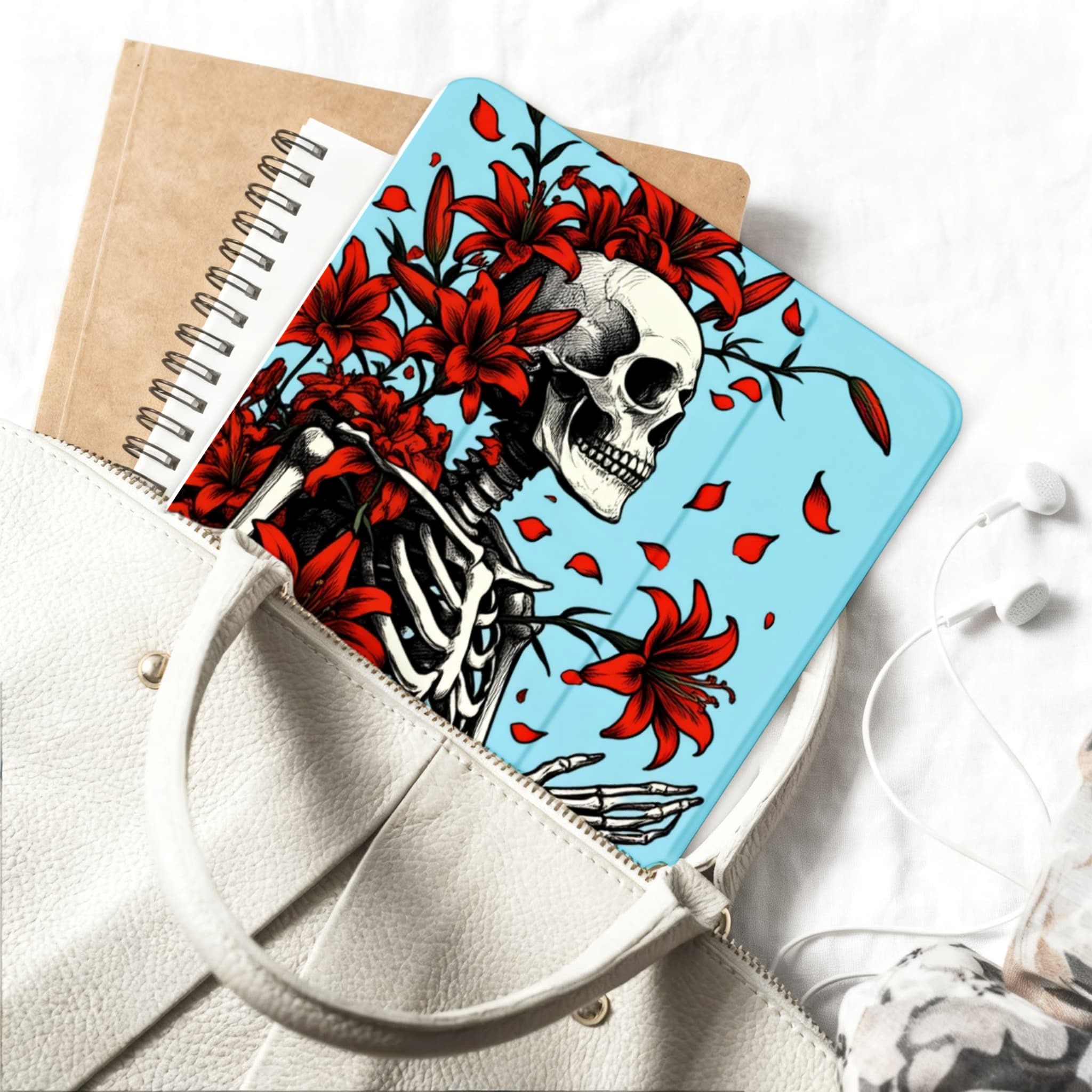 Gothic Skeleton Floral iPad Case