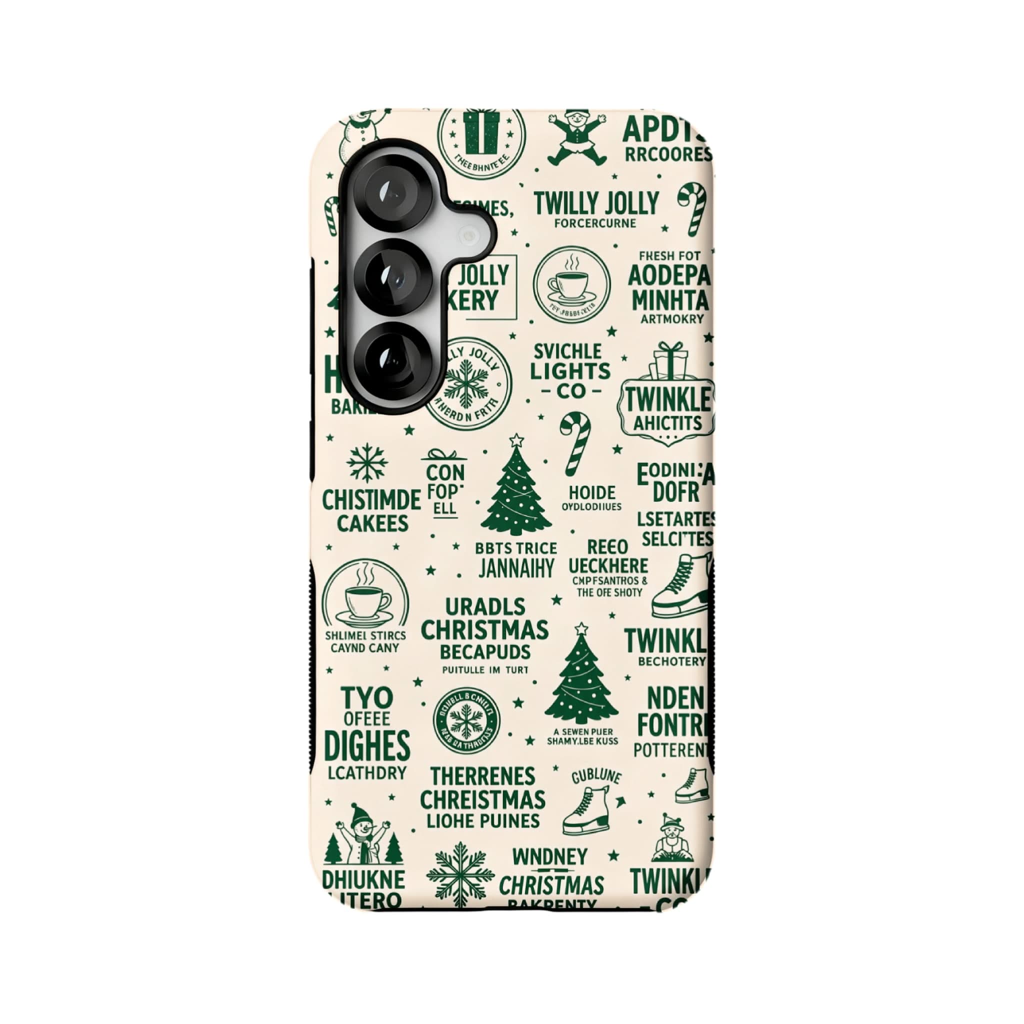 Hand Painted Christmas Graffiti Art Samsung Case Retro Winter Forest