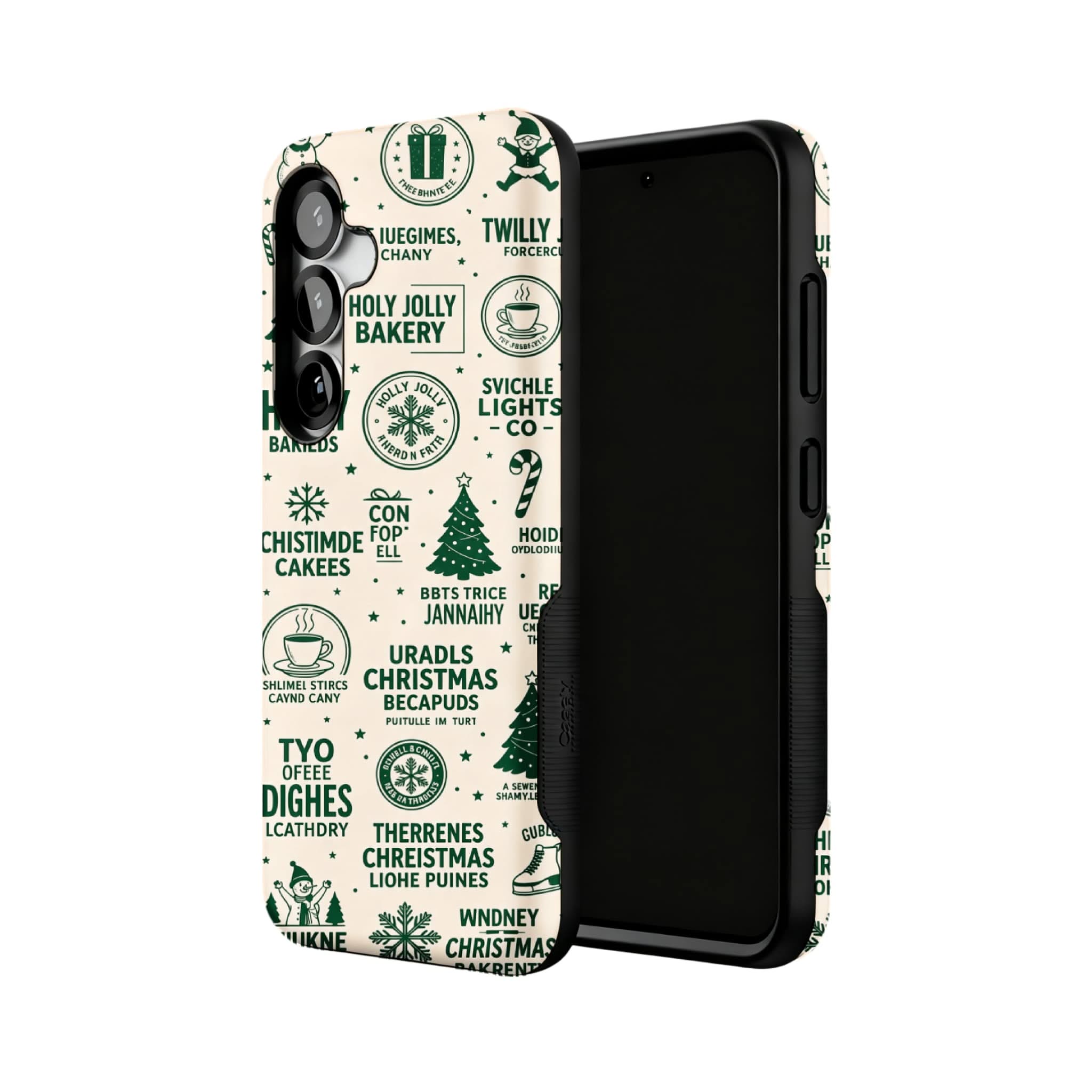 Hand Painted Christmas Graffiti Art Samsung Case Retro Winter Forest