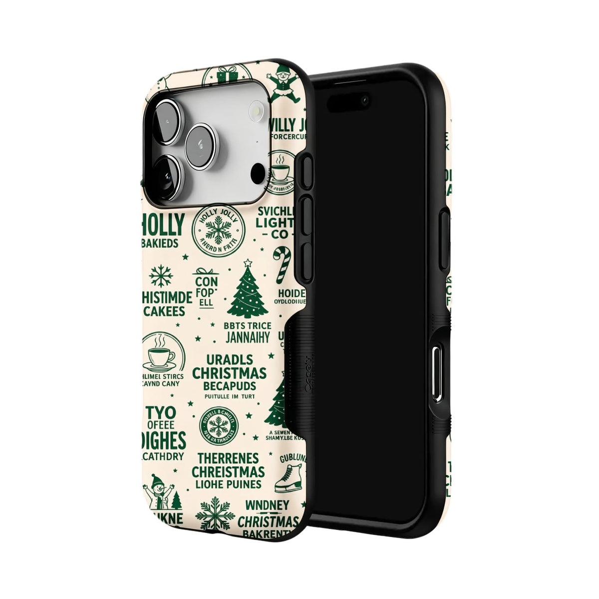 Retro Christmas Graffiti Phone Case for iPhone