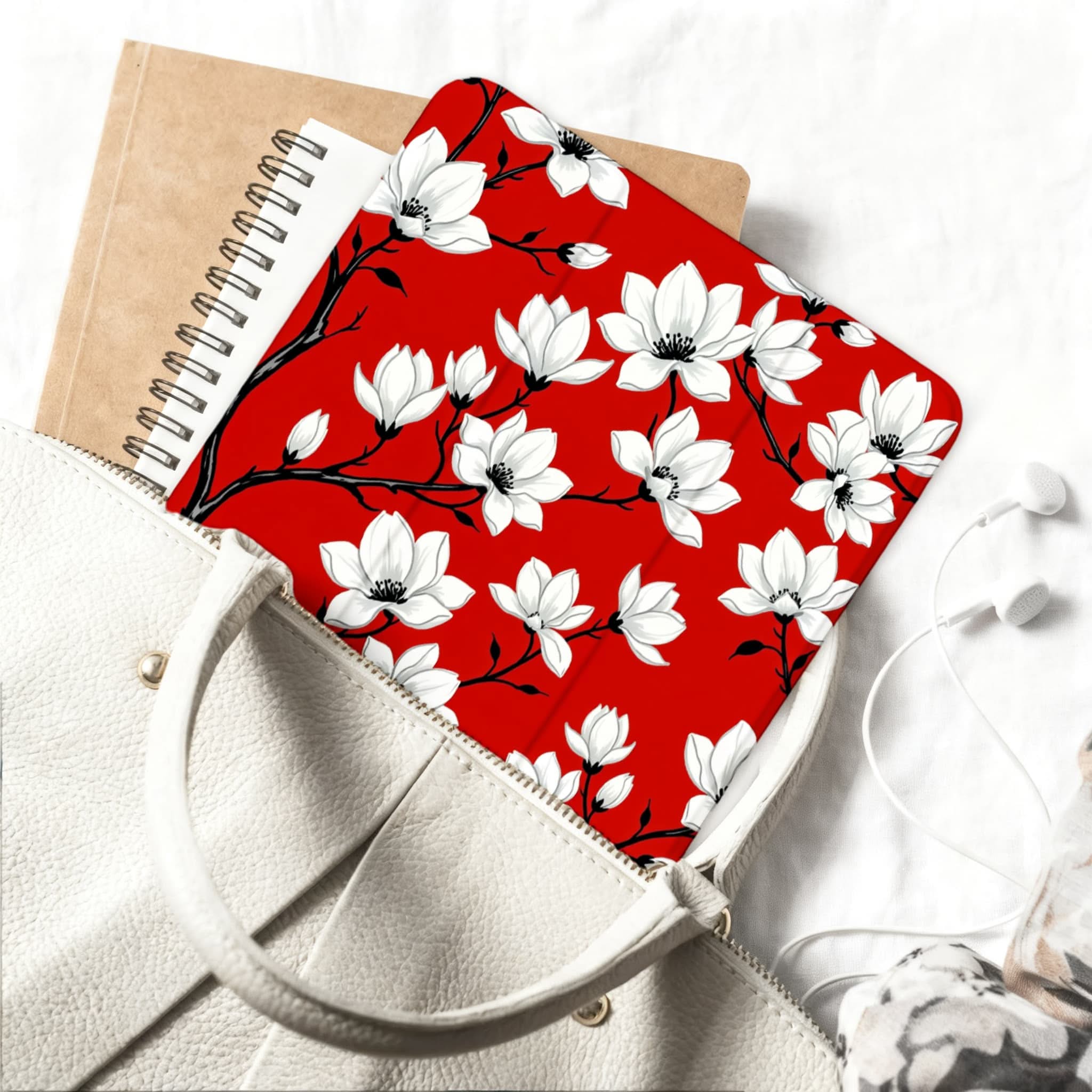 Chinese Hand-Painted Magnolia iPad Case