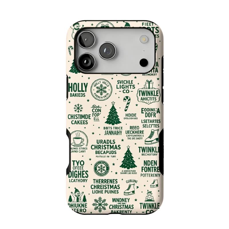 Retro Christmas Graffiti Phone Case for iPhone