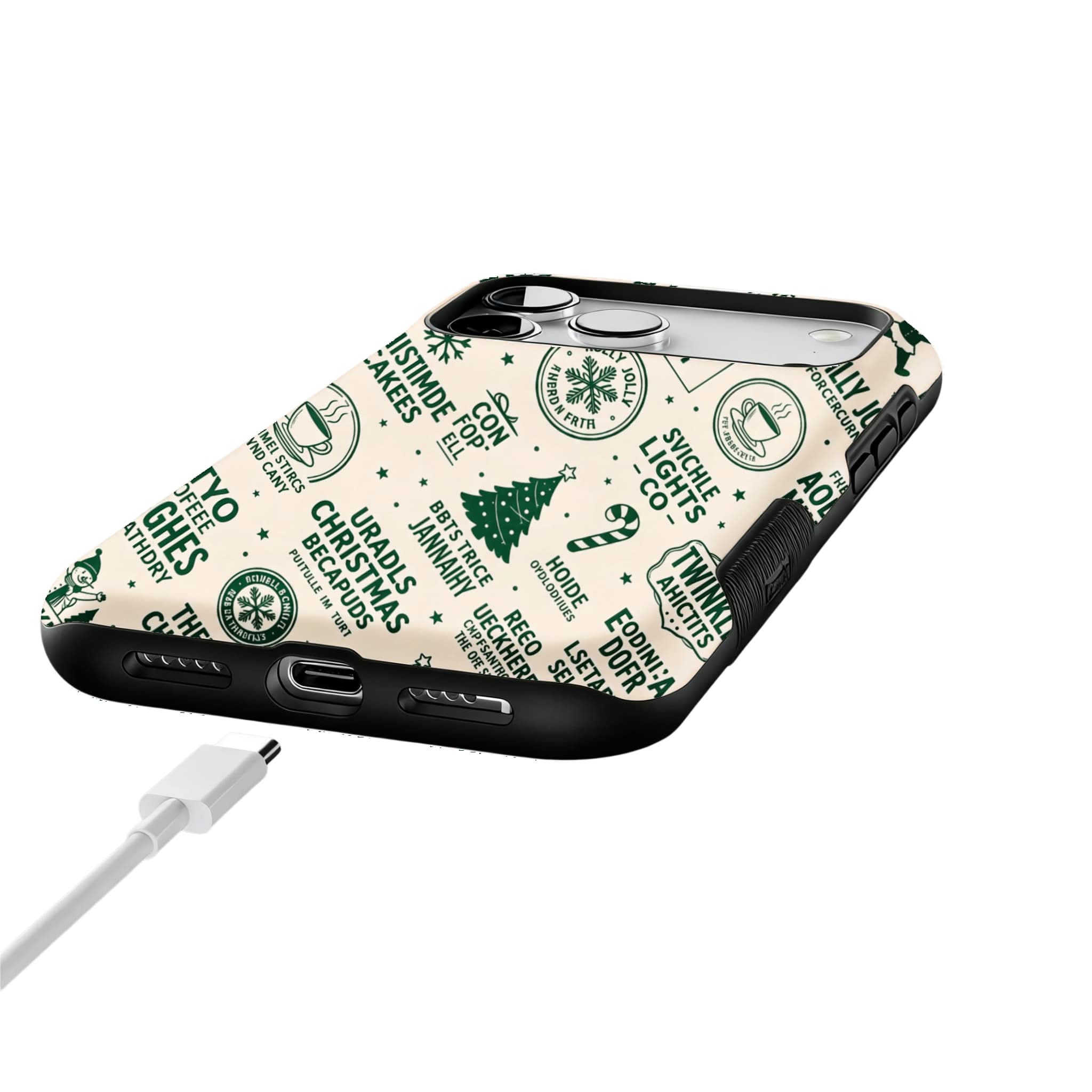 Retro Christmas Graffiti Phone Case for iPhone