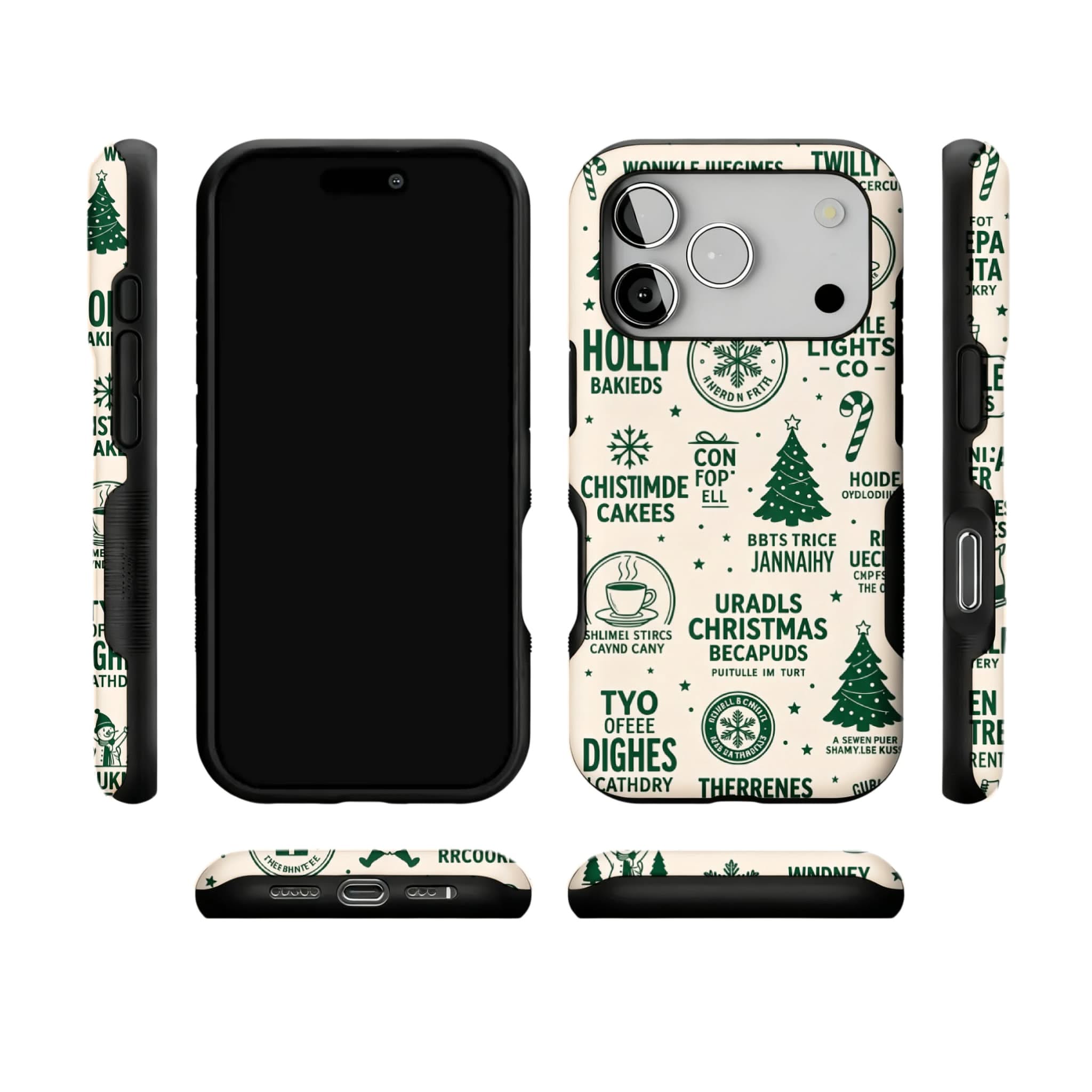 Retro Christmas Graffiti Phone Case for iPhone