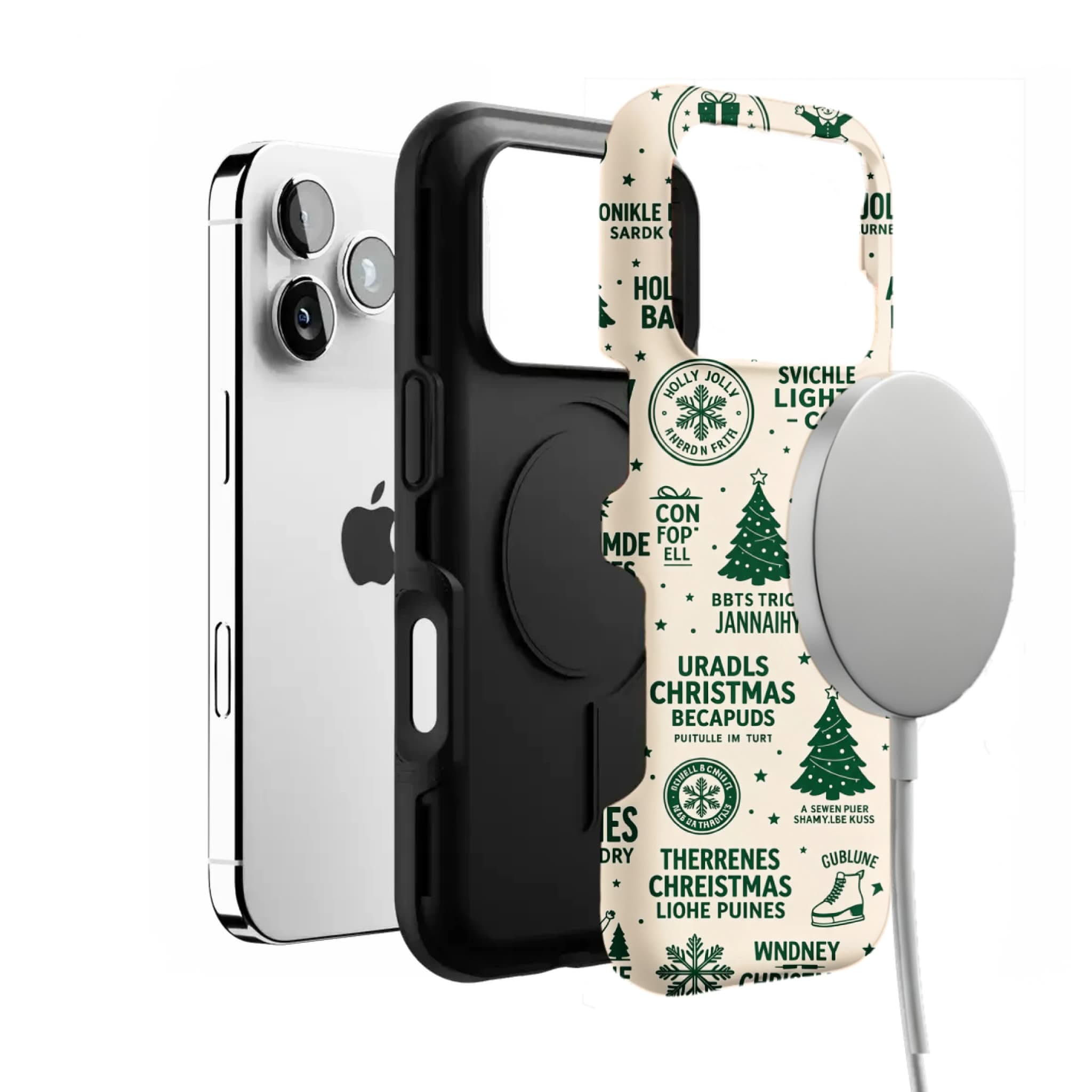 Retro Christmas Graffiti Phone Case for iPhone