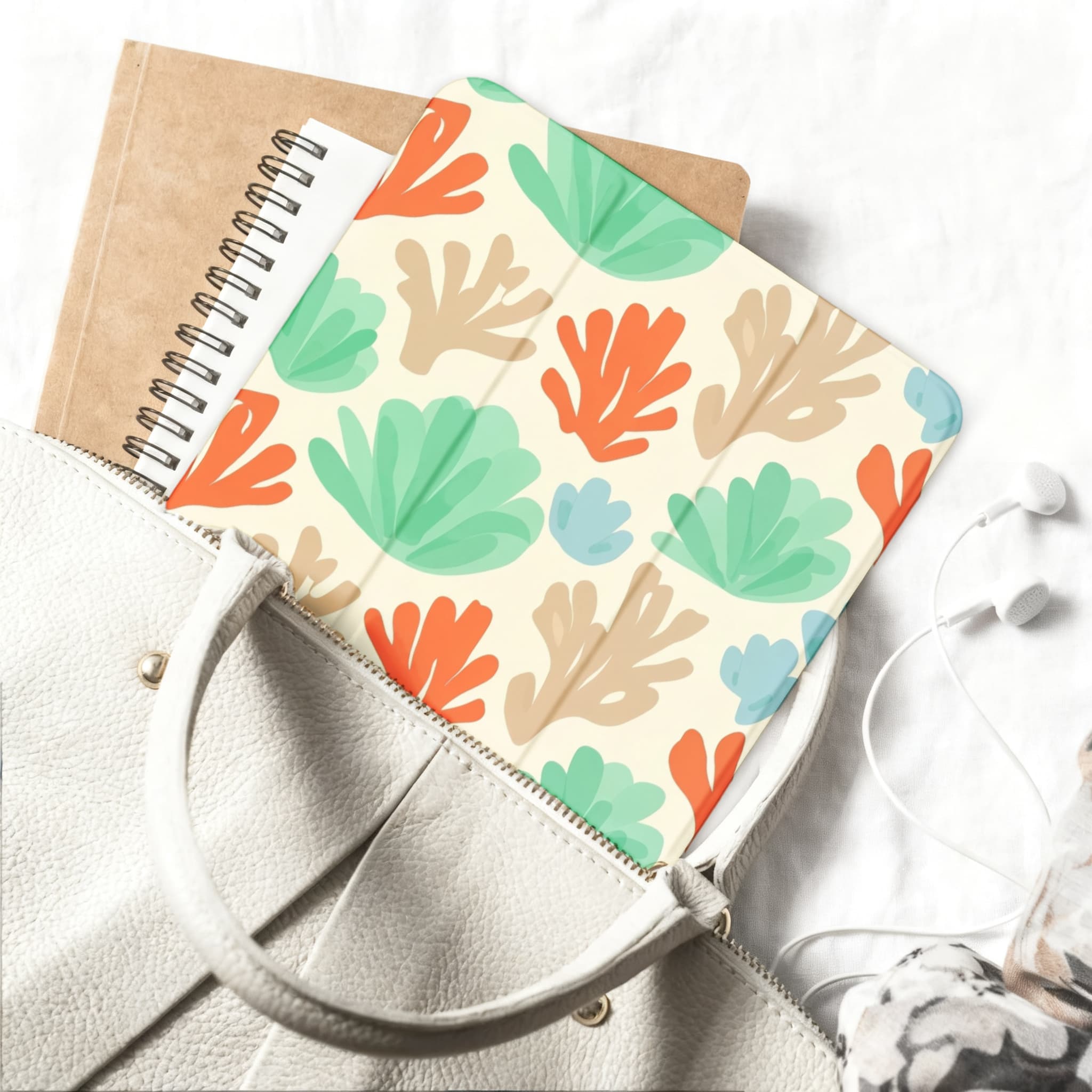 Watercolor Coral iPad Case Hand Painted Aesthetic Protective TPU