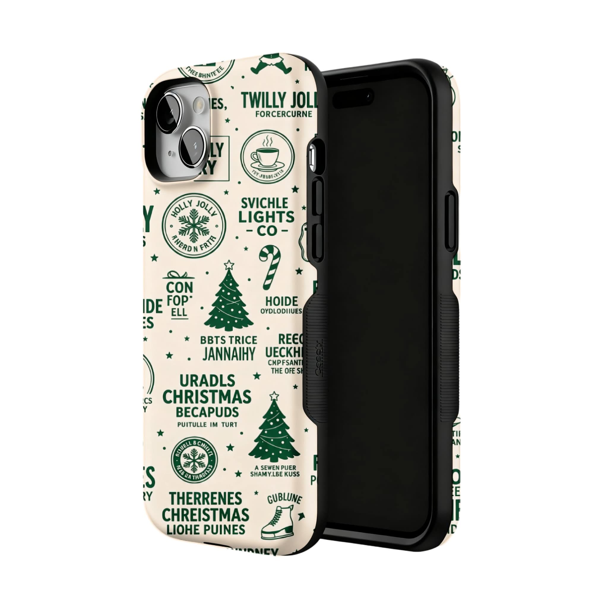 Retro Christmas Graffiti Phone Case for iPhone