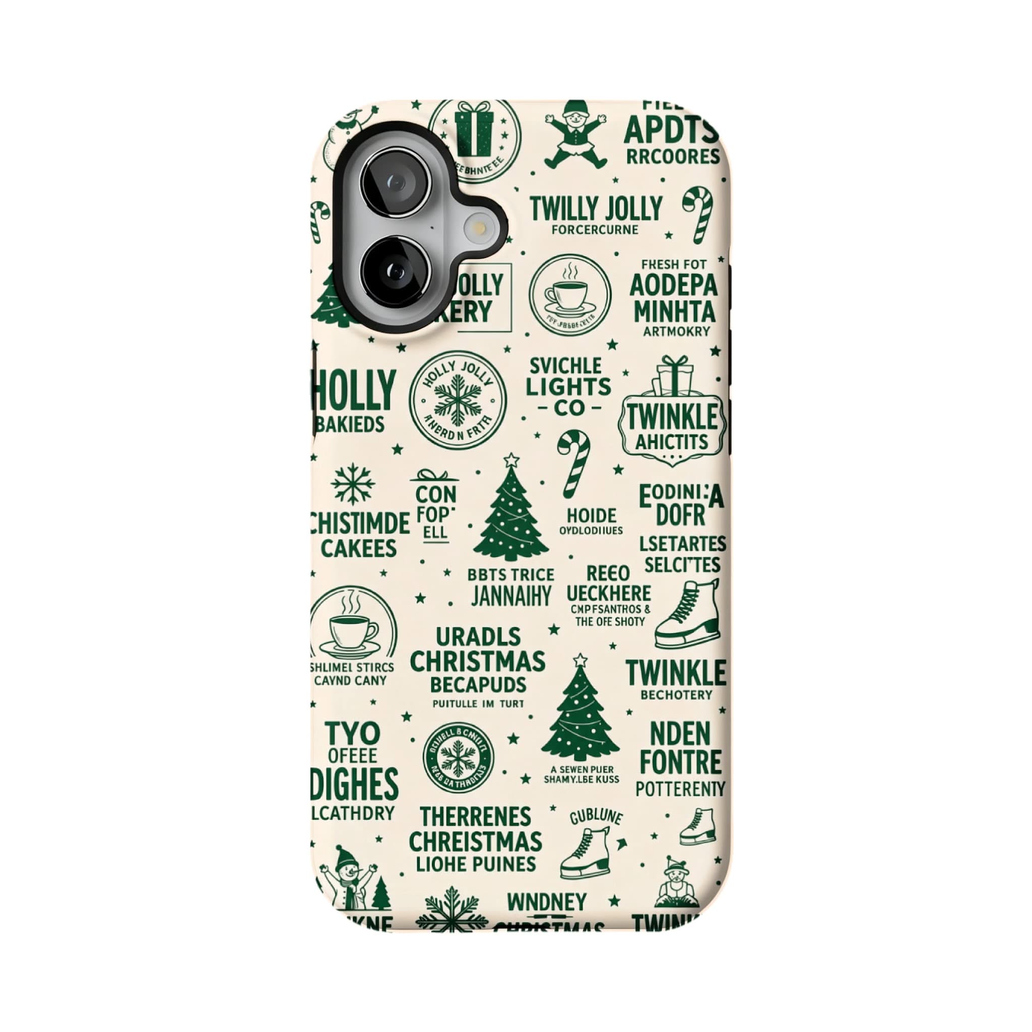Retro Christmas Graffiti Phone Case for iPhone