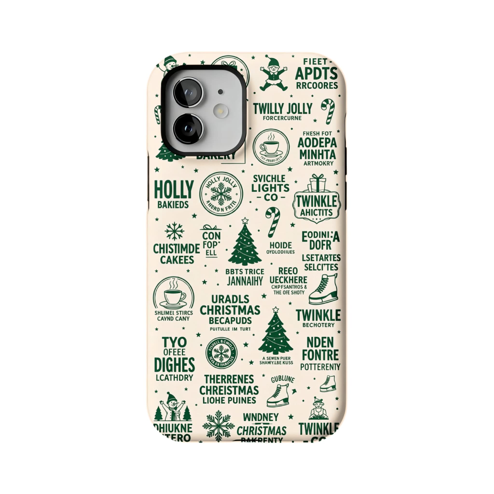 Retro Christmas Graffiti Phone Case for iPhone