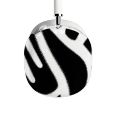 Zebra Print AirPods Max Case Black White Animal Stripe Protective TPU