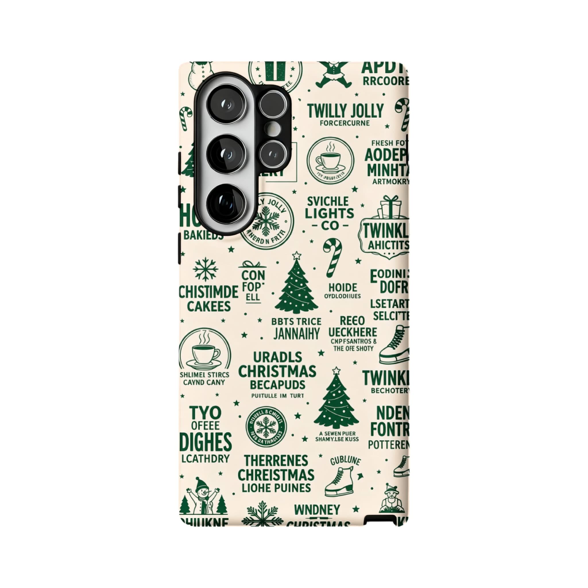 Hand Painted Christmas Graffiti Art Samsung Case Retro Winter Forest