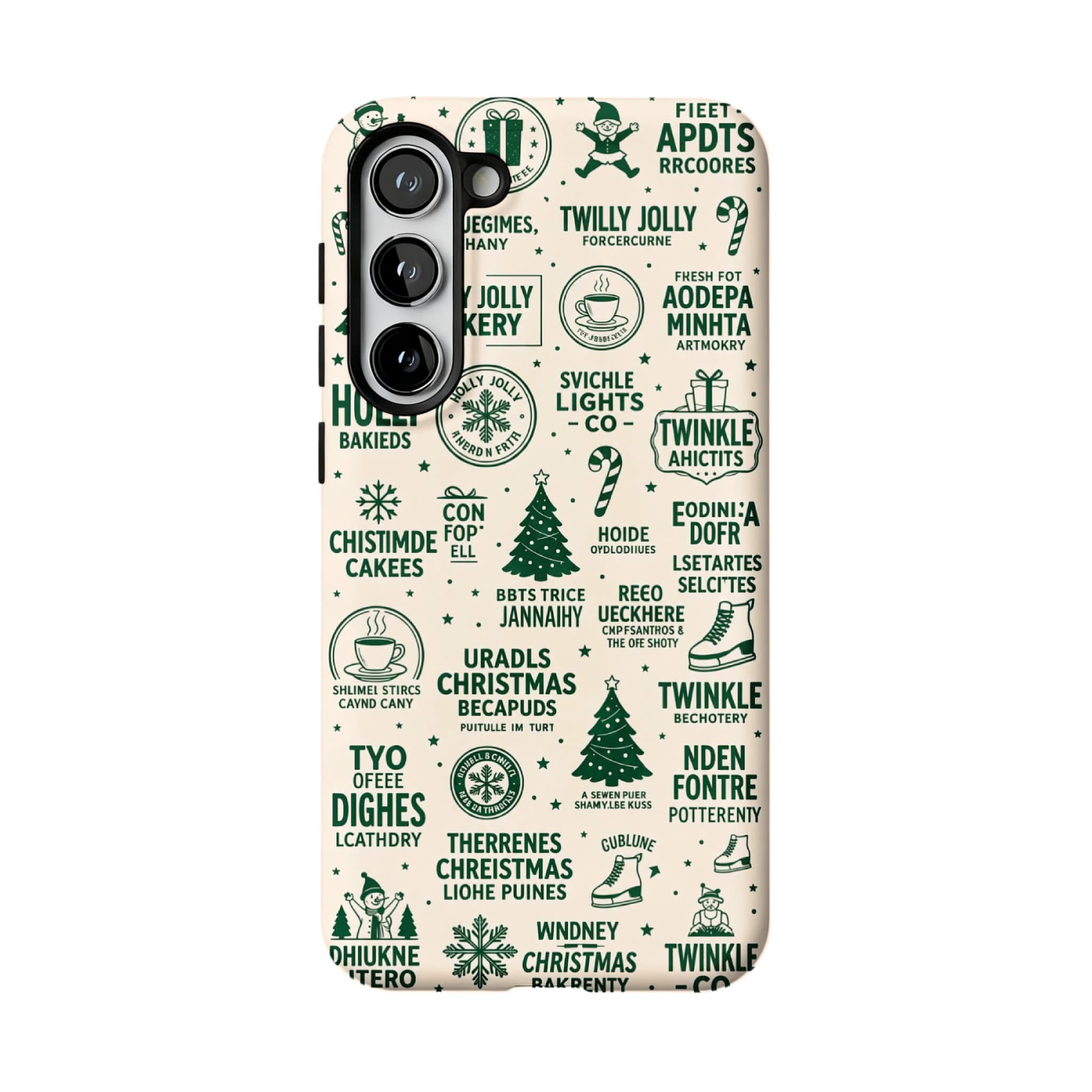 Hand Painted Christmas Graffiti Art Samsung Case Retro Winter Forest