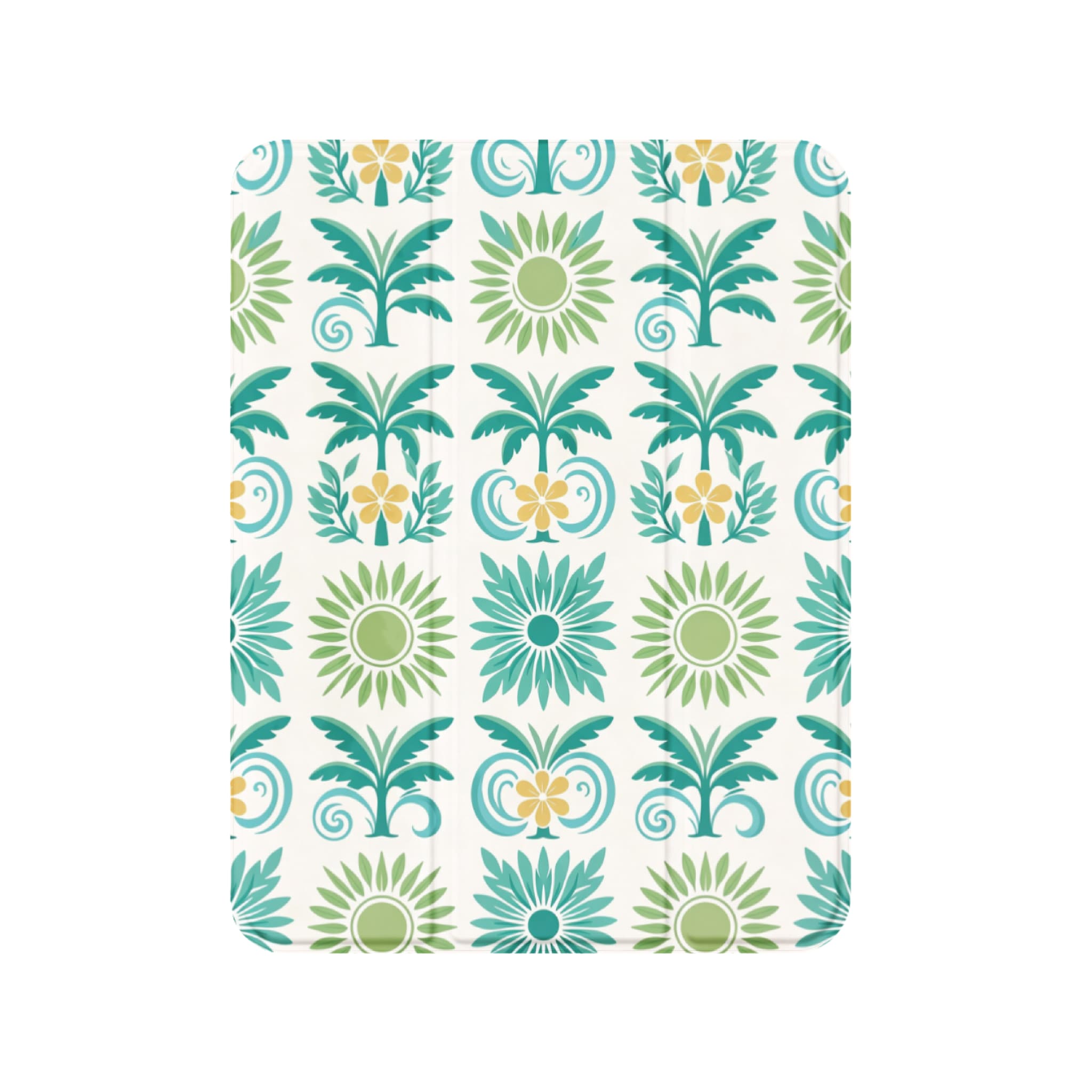 Tropical Palm Vibes iPad Case Vintage Bohemian Teal Floral Protective