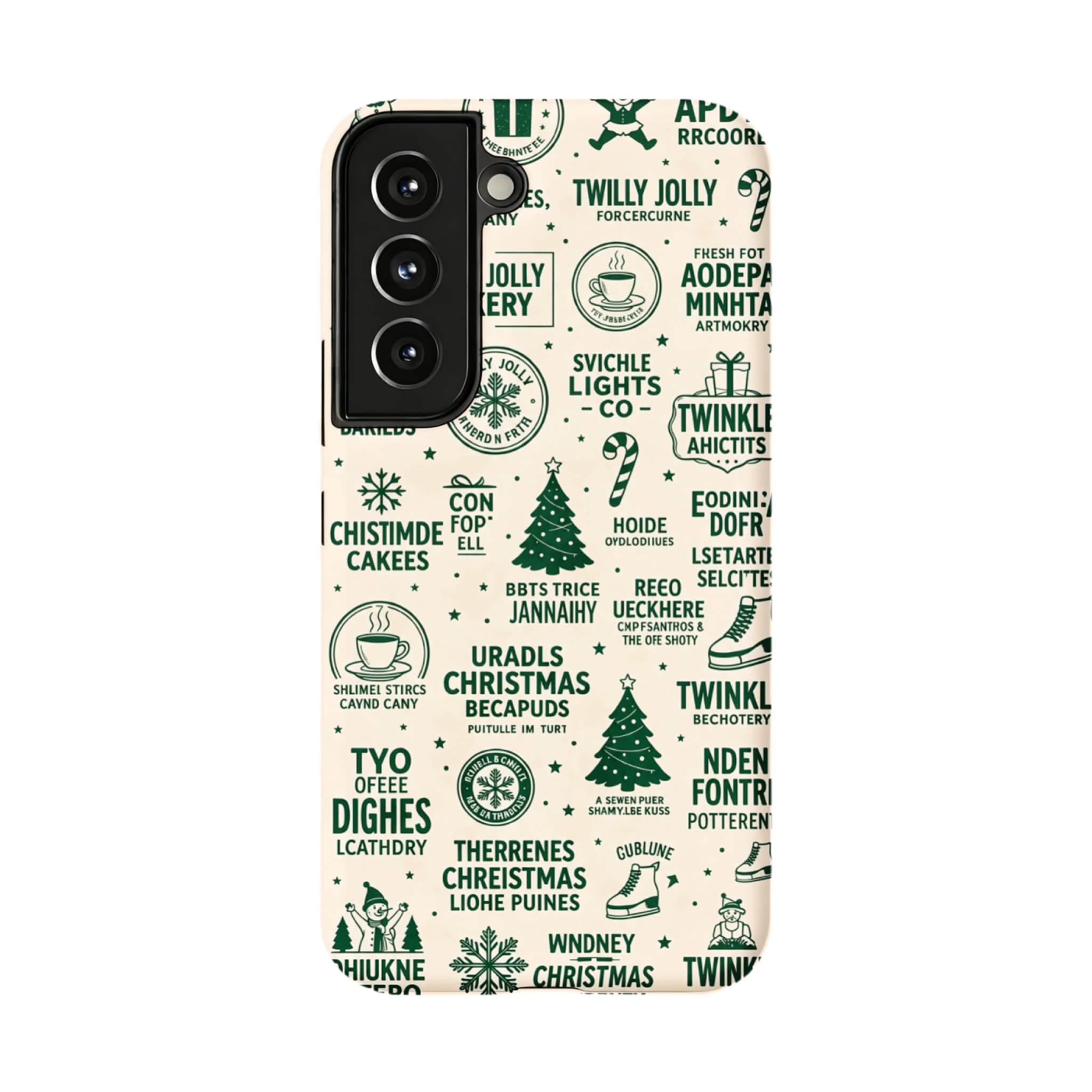 Hand Painted Christmas Graffiti Art Samsung Case Retro Winter Forest