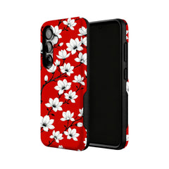 Hand Painted Magnolia Samsung Case with Vintage Chinese Floral Art