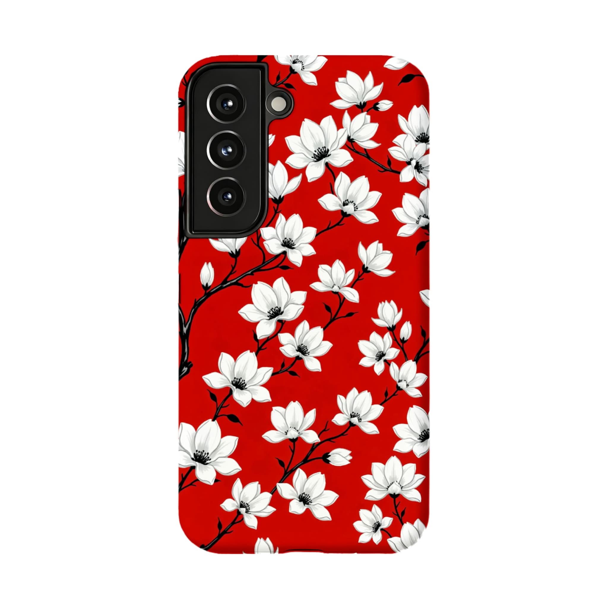 Hand Painted Magnolia Samsung Case with Vintage Chinese Floral Art