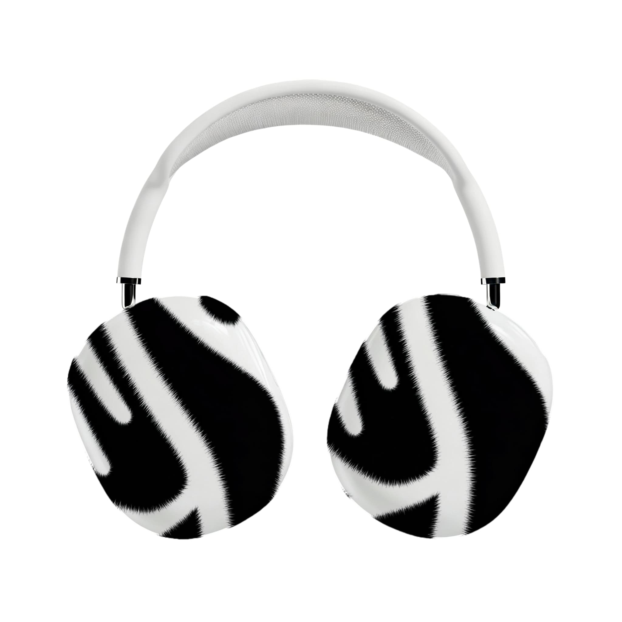 Zebra Print AirPods Max Case Black White Animal Stripe Protective TPU