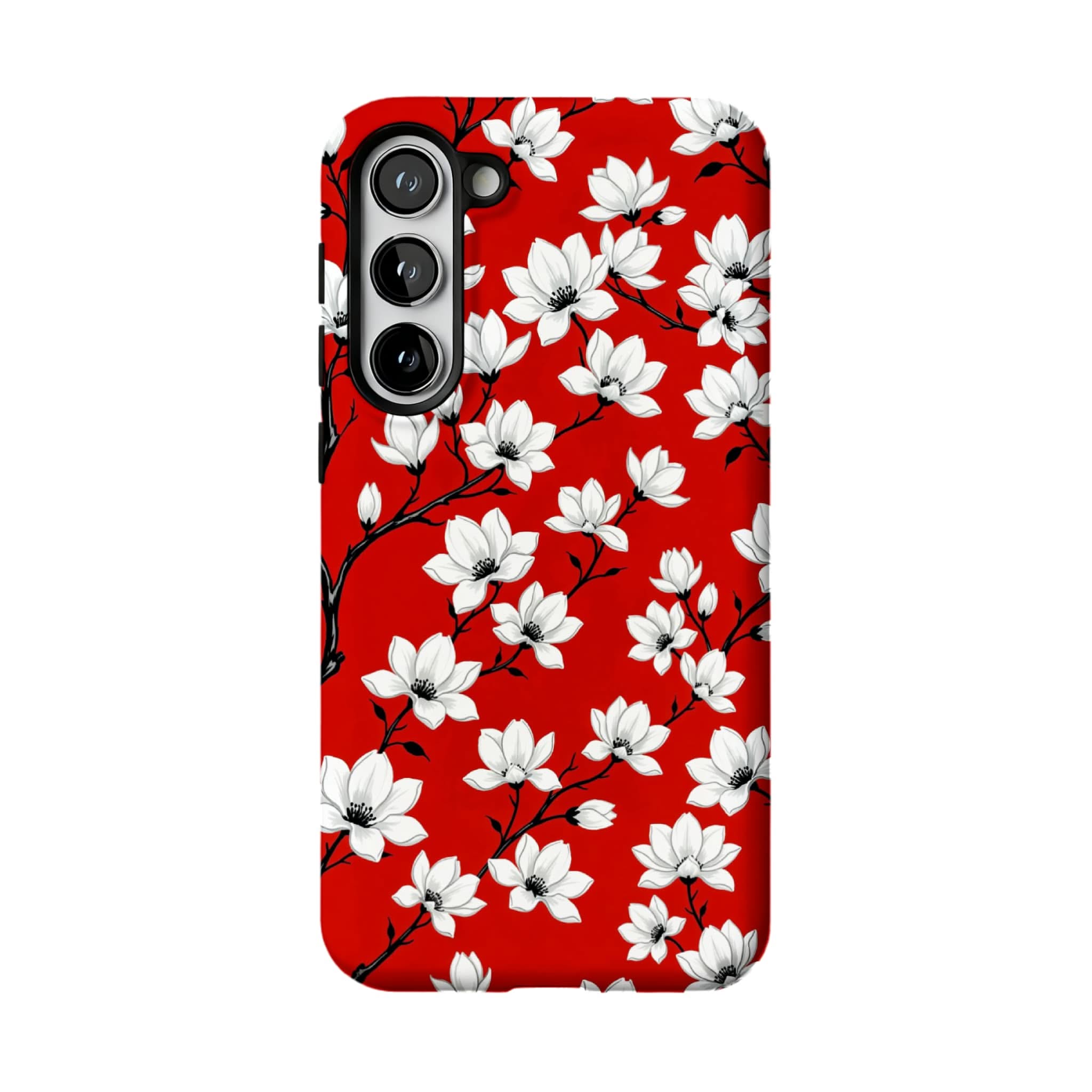 Hand Painted Magnolia Samsung Case with Vintage Chinese Floral Art