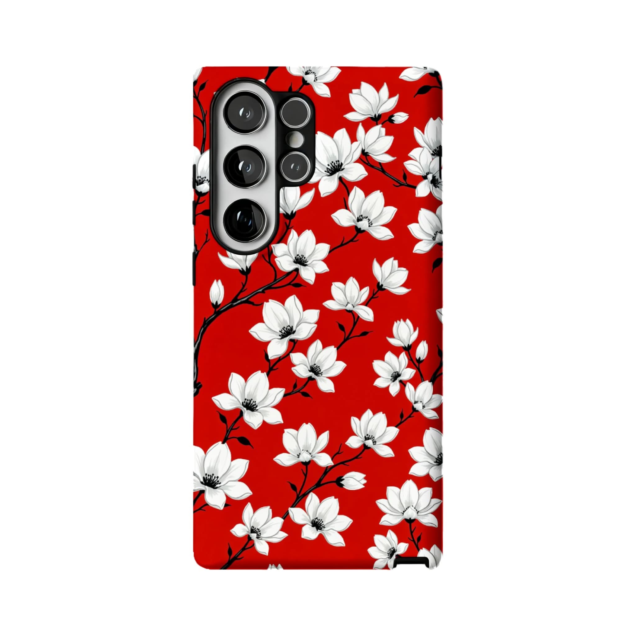 Hand Painted Magnolia Samsung Case with Vintage Chinese Floral Art