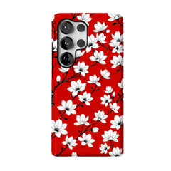 Hand Painted Magnolia Samsung Case with Vintage Chinese Floral Art