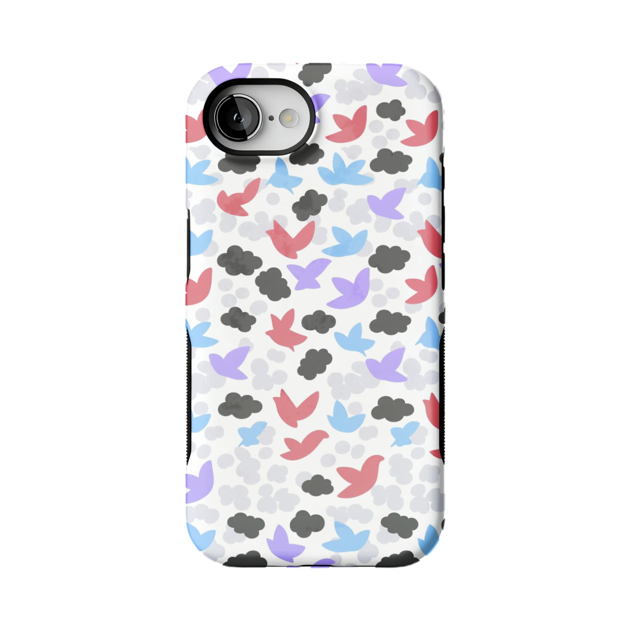 Hand Drawn Bird Illustration iPhone Case Pastel Sky Soft Protective