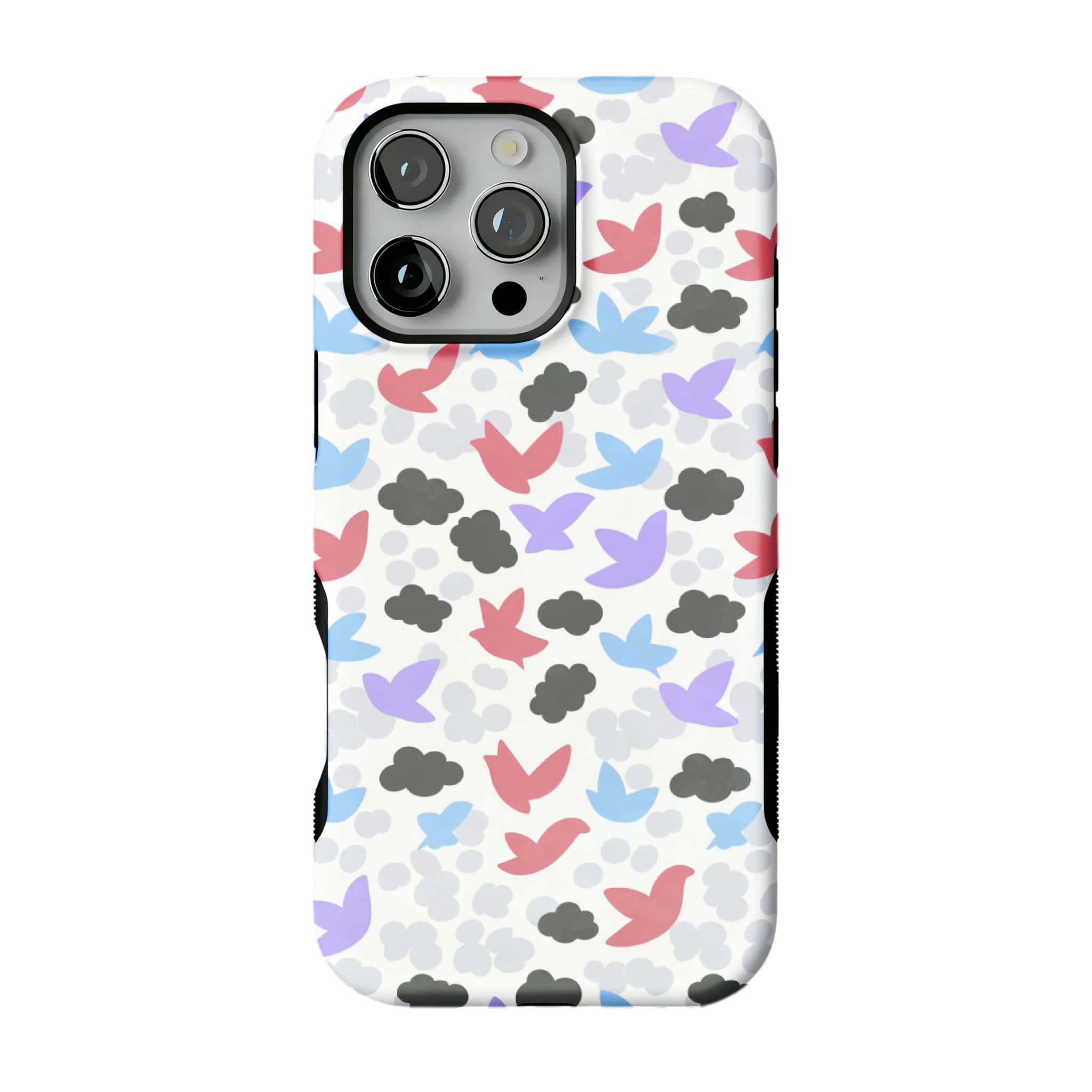 Hand Drawn Bird Illustration iPhone Case Pastel Sky Soft Protective