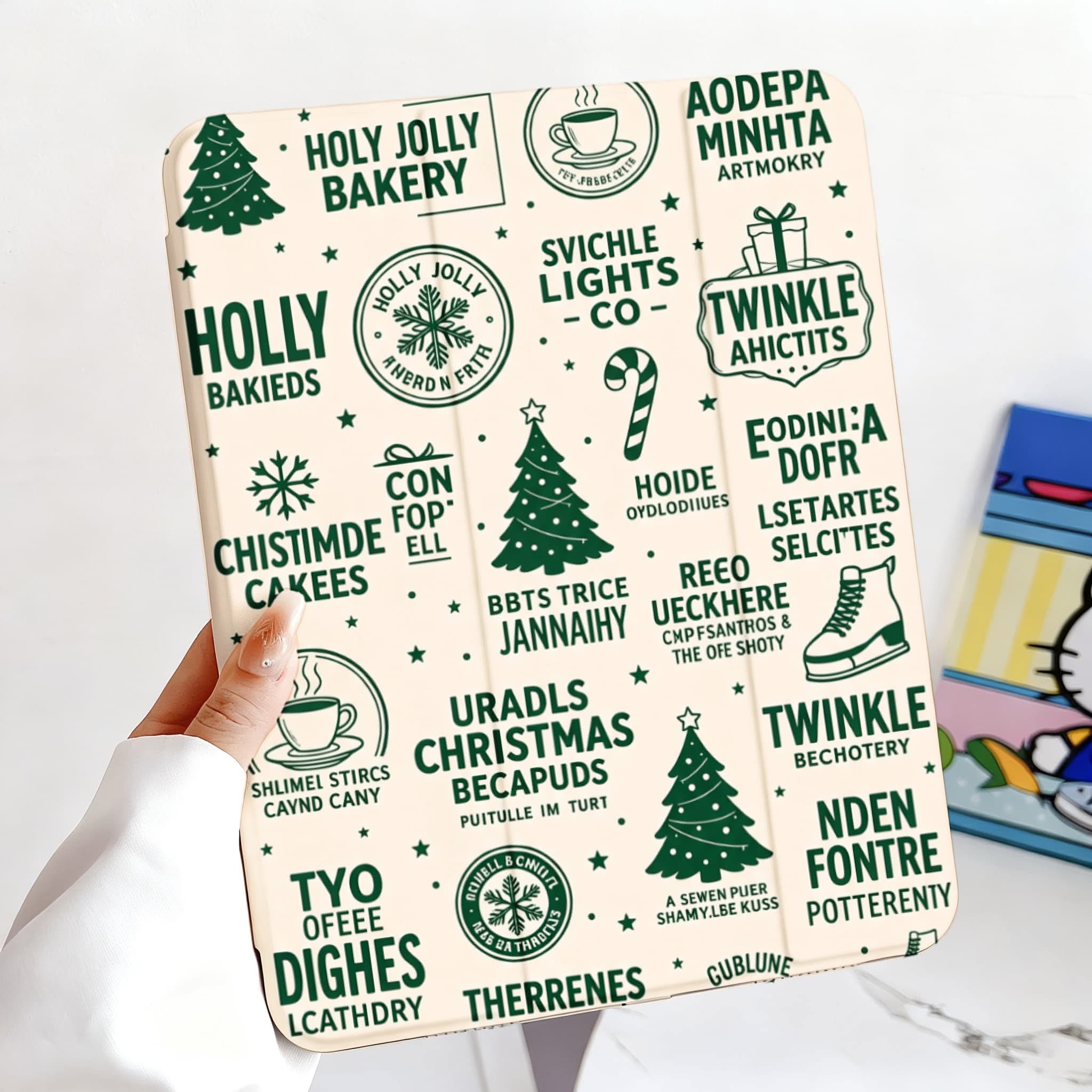 Retro Christmas Graffiti iPad Case