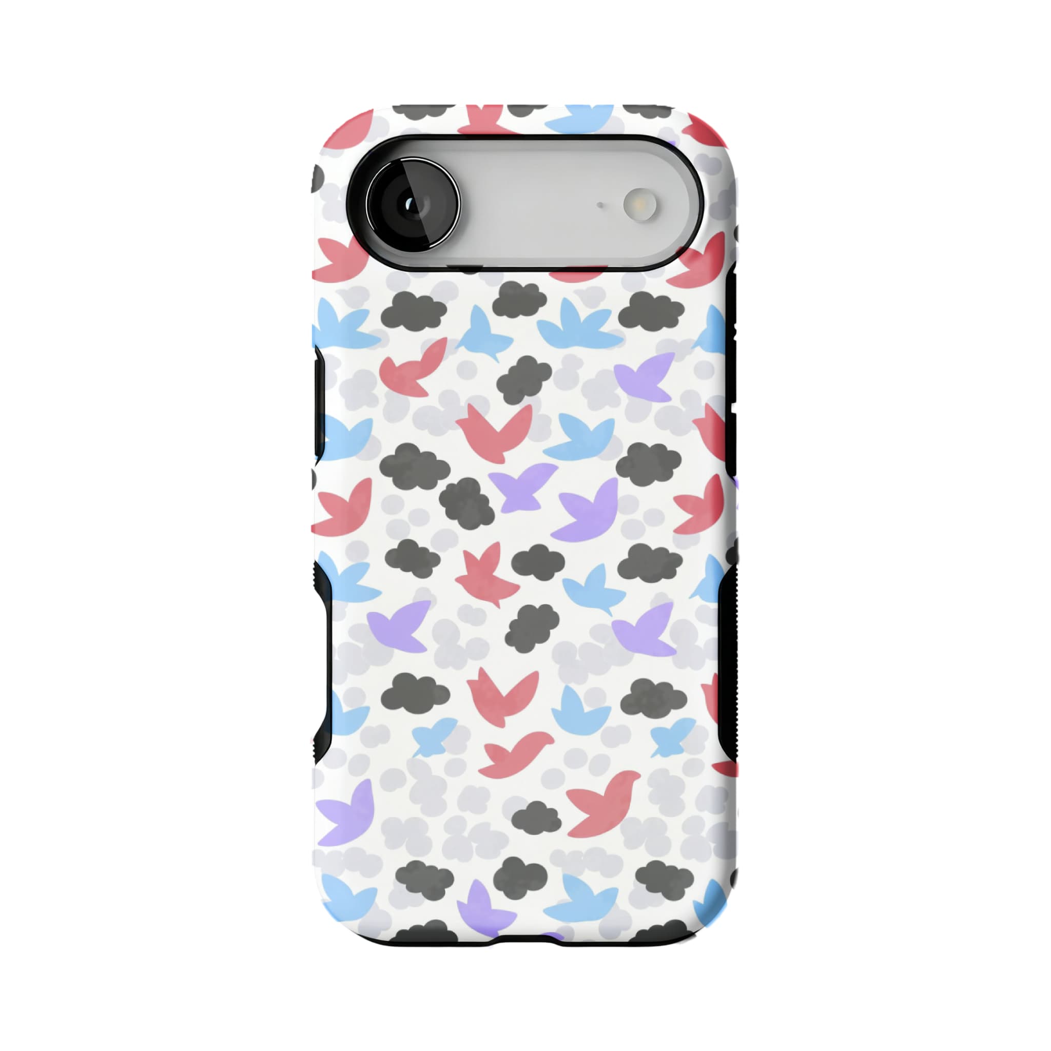 Hand Drawn Bird Illustration iPhone Case Pastel Sky Soft Protective