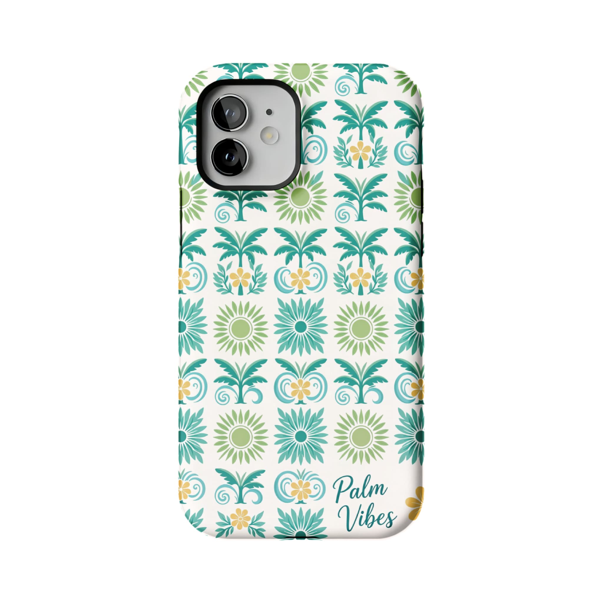 Tropical Palm Tree iPhone Case with Sunflower Art Summer Protective
