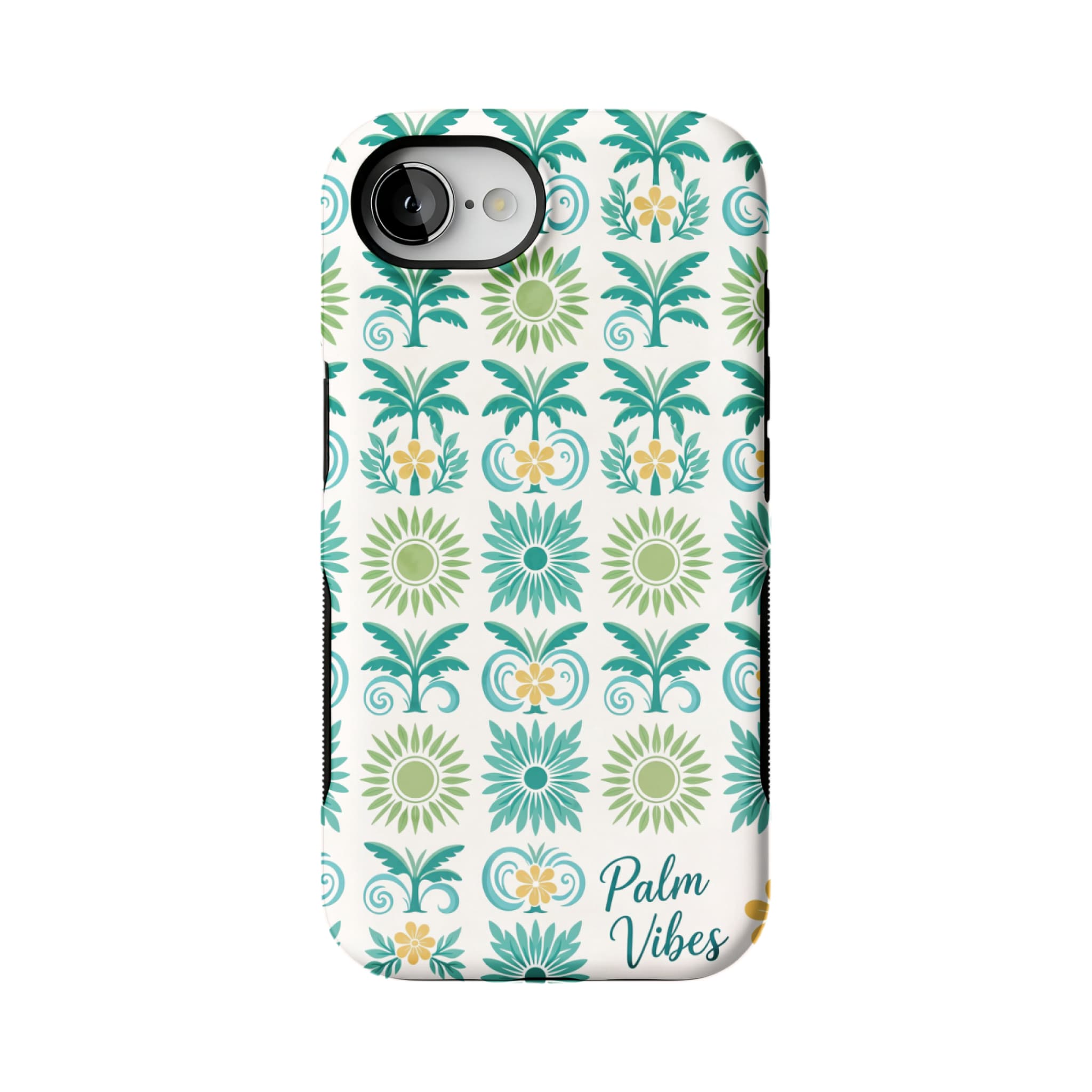 Tropical Palm Tree iPhone Case with Sunflower Art Summer Protective