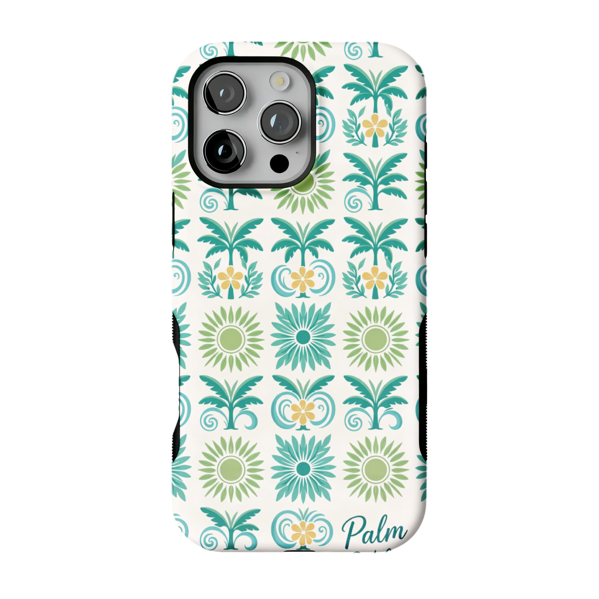 Tropical Palm Tree iPhone Case with Sunflower Art Summer Protective