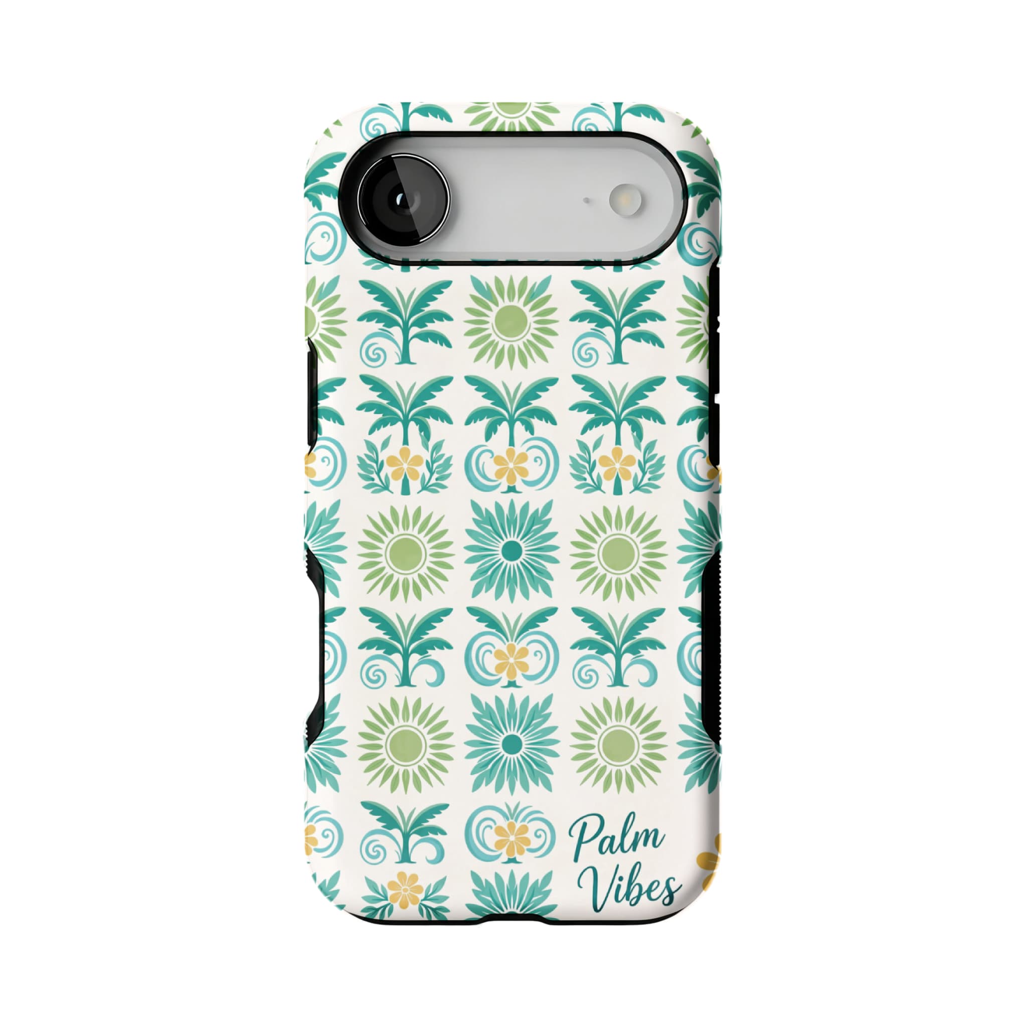 Tropical Palm Tree iPhone Case with Sunflower Art Summer Protective