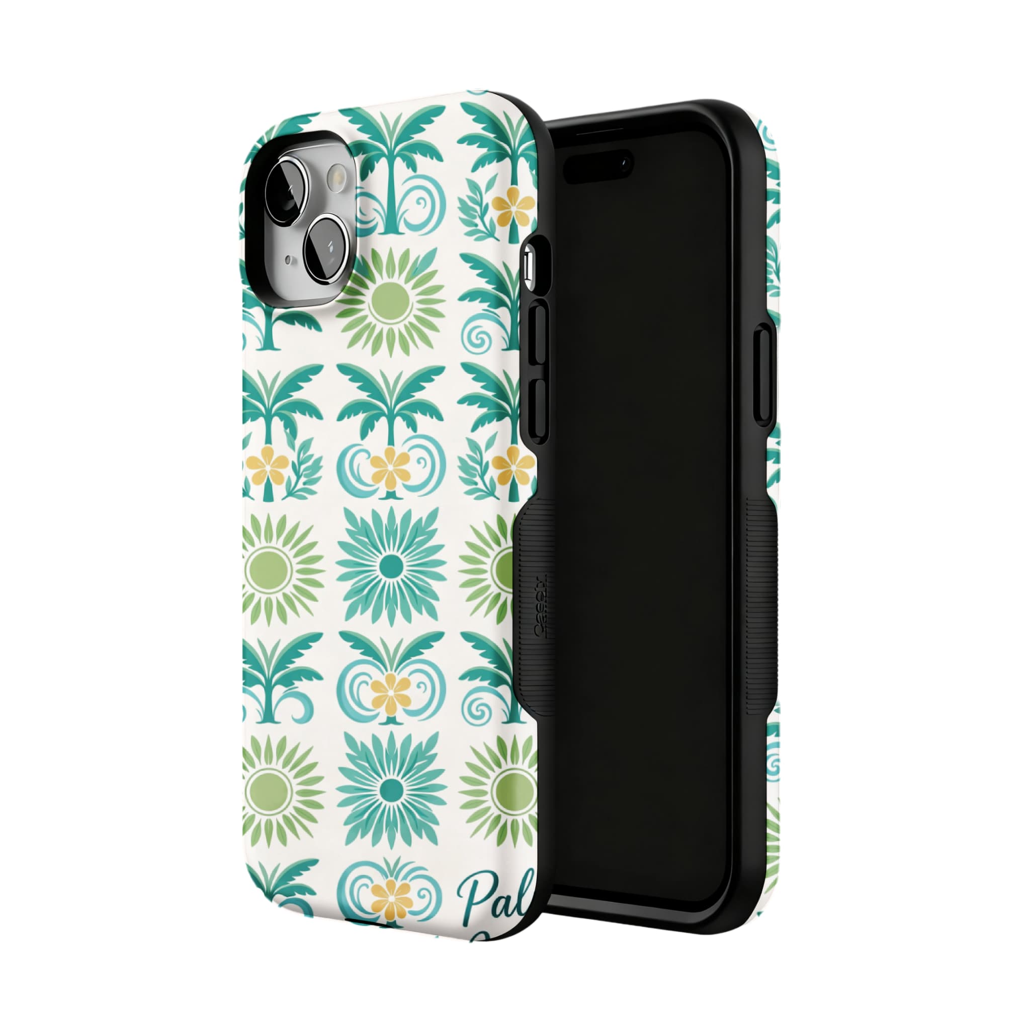 Tropical Palm Tree iPhone Case with Sunflower Art Summer Protective