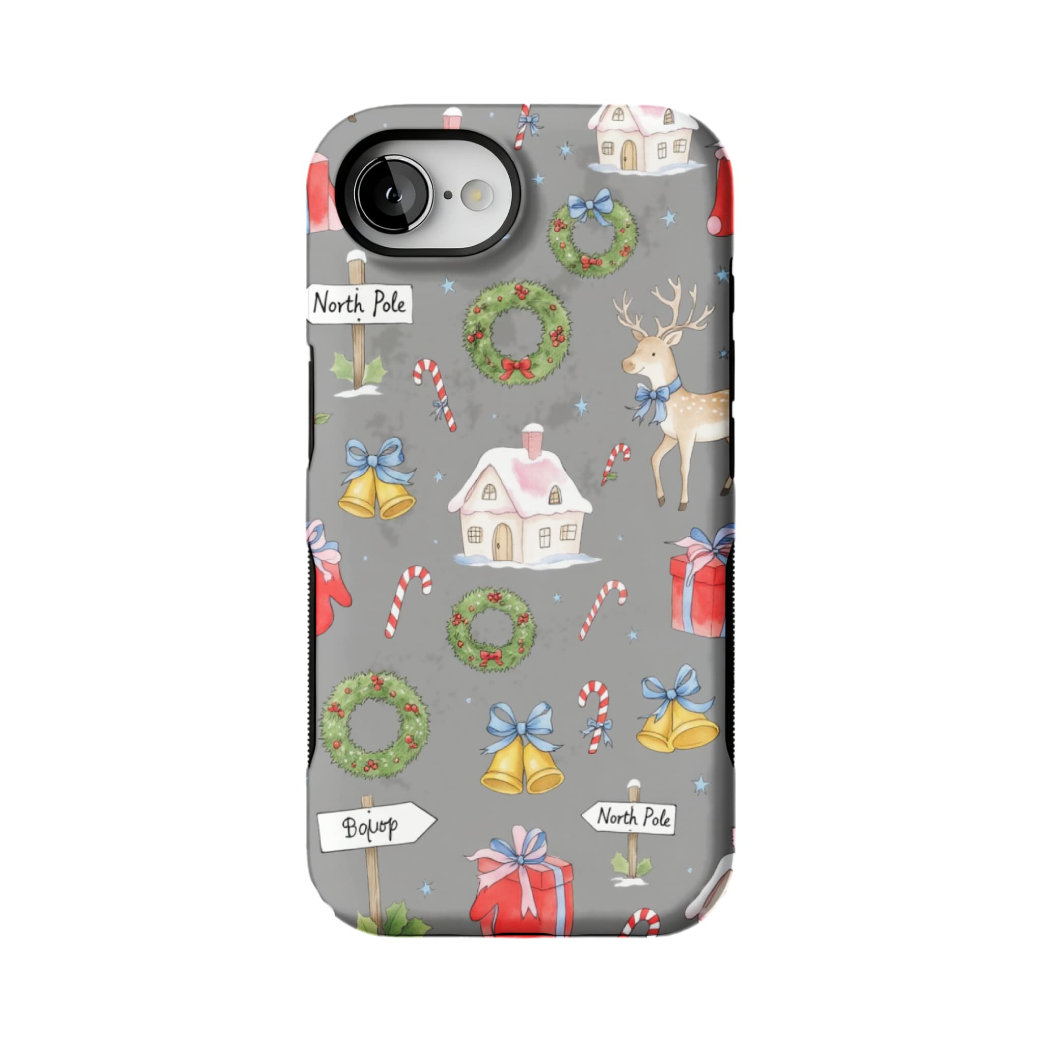 Watercolor Christmas iPhone Case Deer Forest Soft TPU Protective