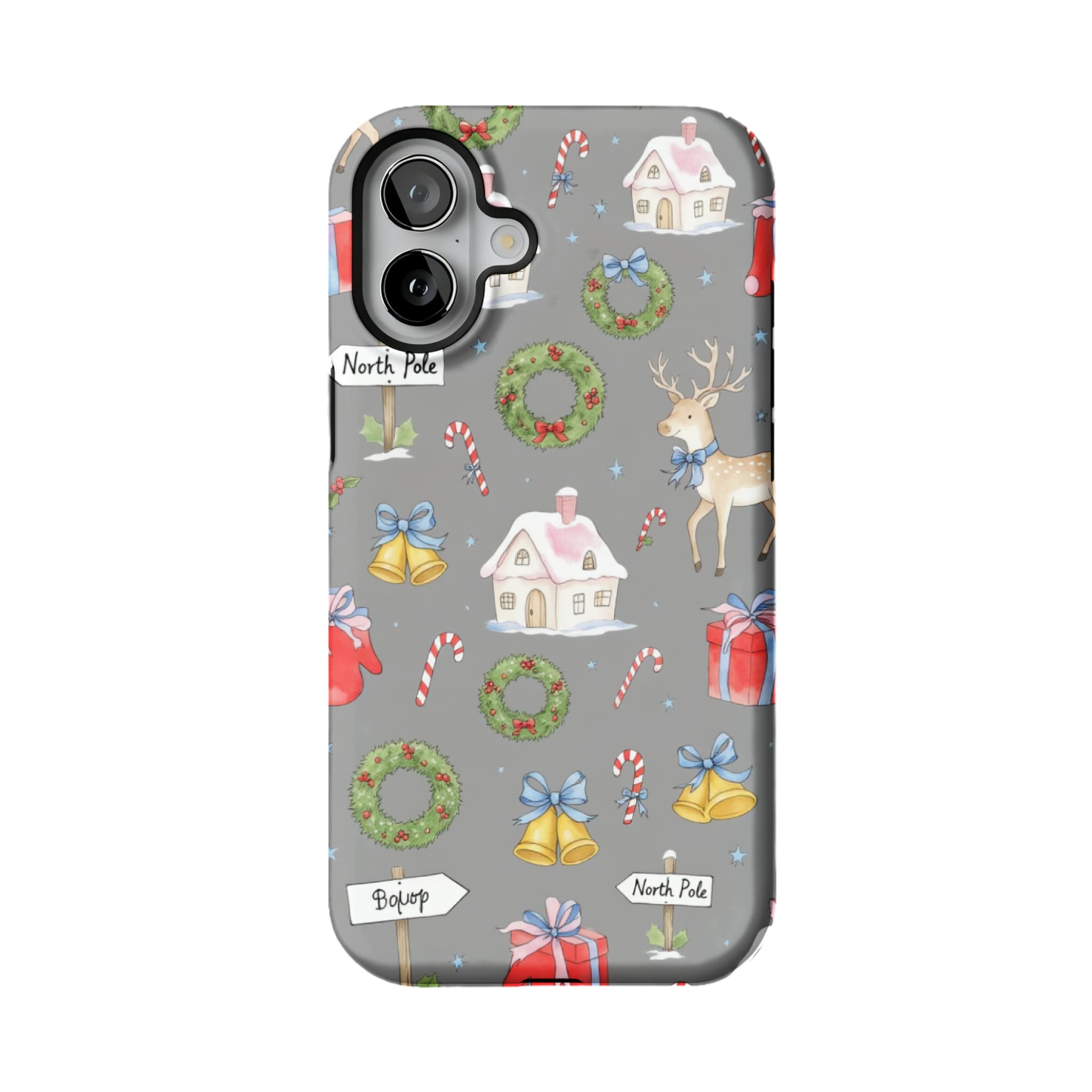 Watercolor Christmas iPhone Case Deer Forest Soft TPU Protective