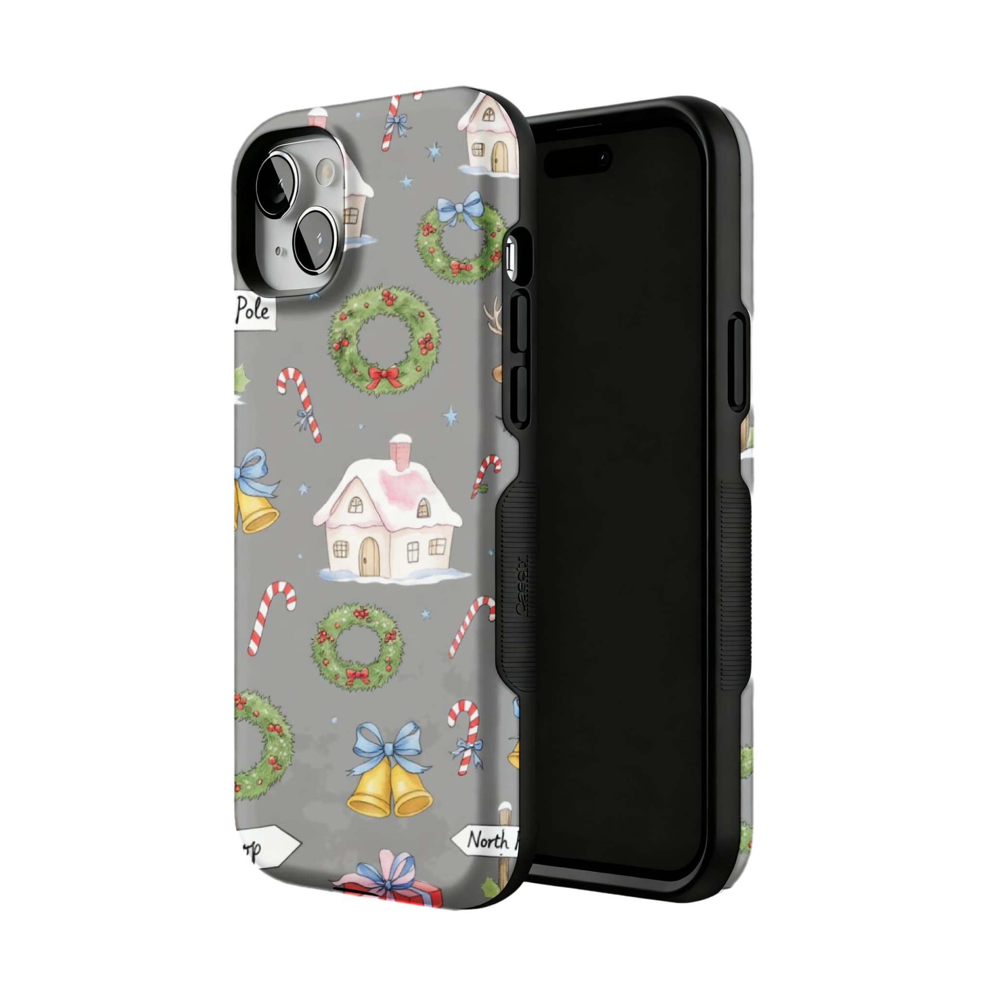 Watercolor Christmas iPhone Case Deer Forest Soft TPU Protective