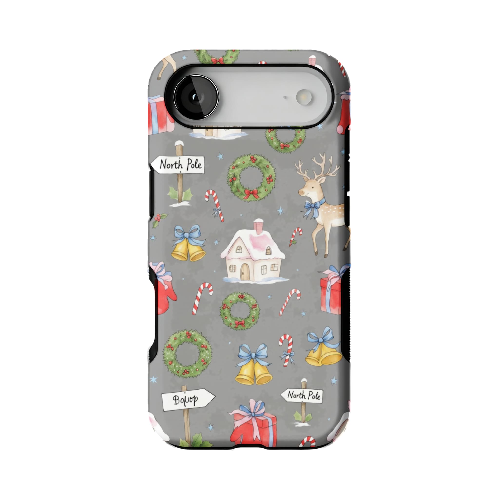 Watercolor Christmas iPhone Case Deer Forest Soft TPU Protective