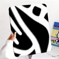 Zebra Print iPad Case Classic Black White Animal Stripe Protective TPU