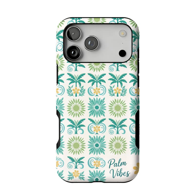 Tropical Palm Tree iPhone Case with Sunflower Art Summer Protective