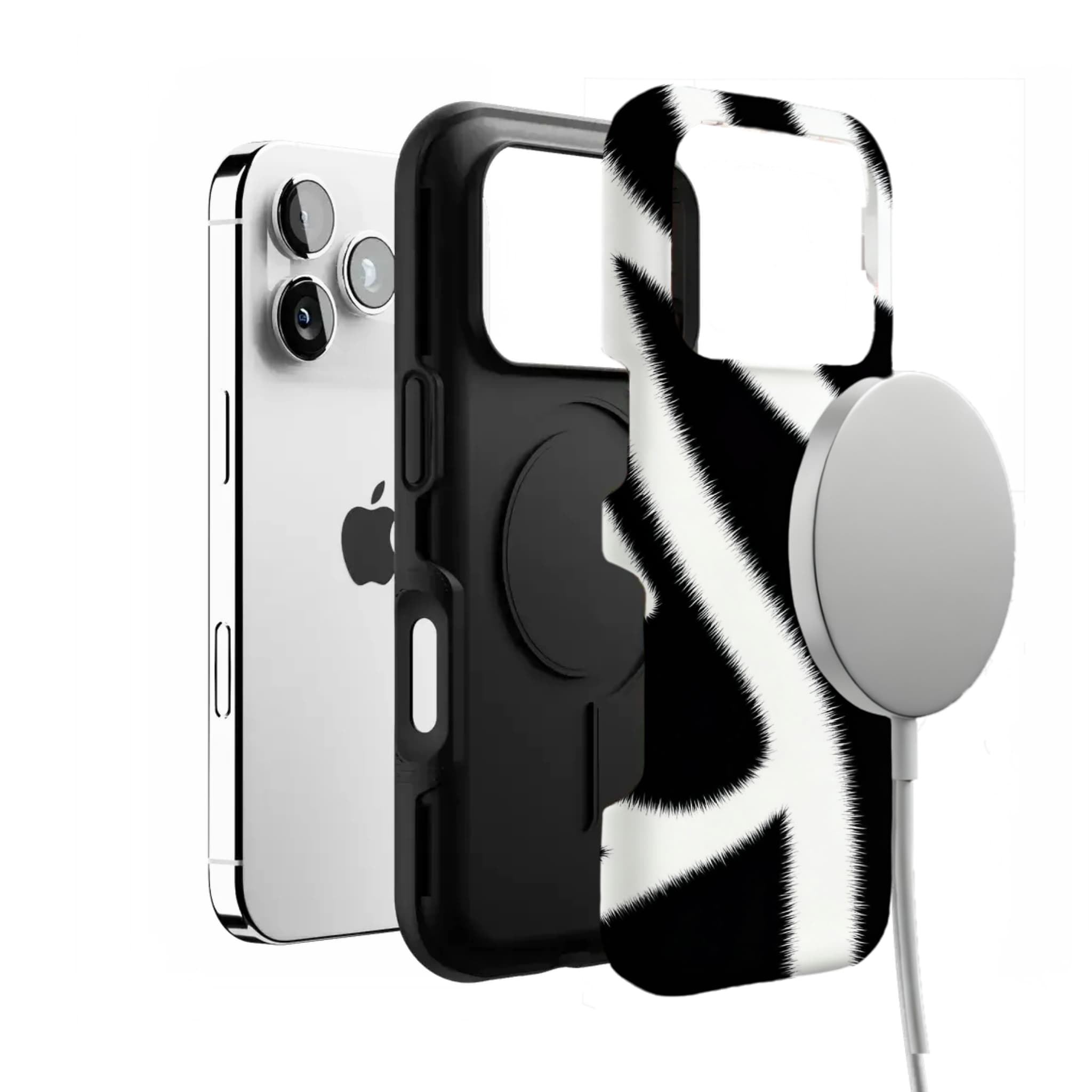 Zebra Print iPhone Case Bold Animal Stripe Monochrome Protective TPU