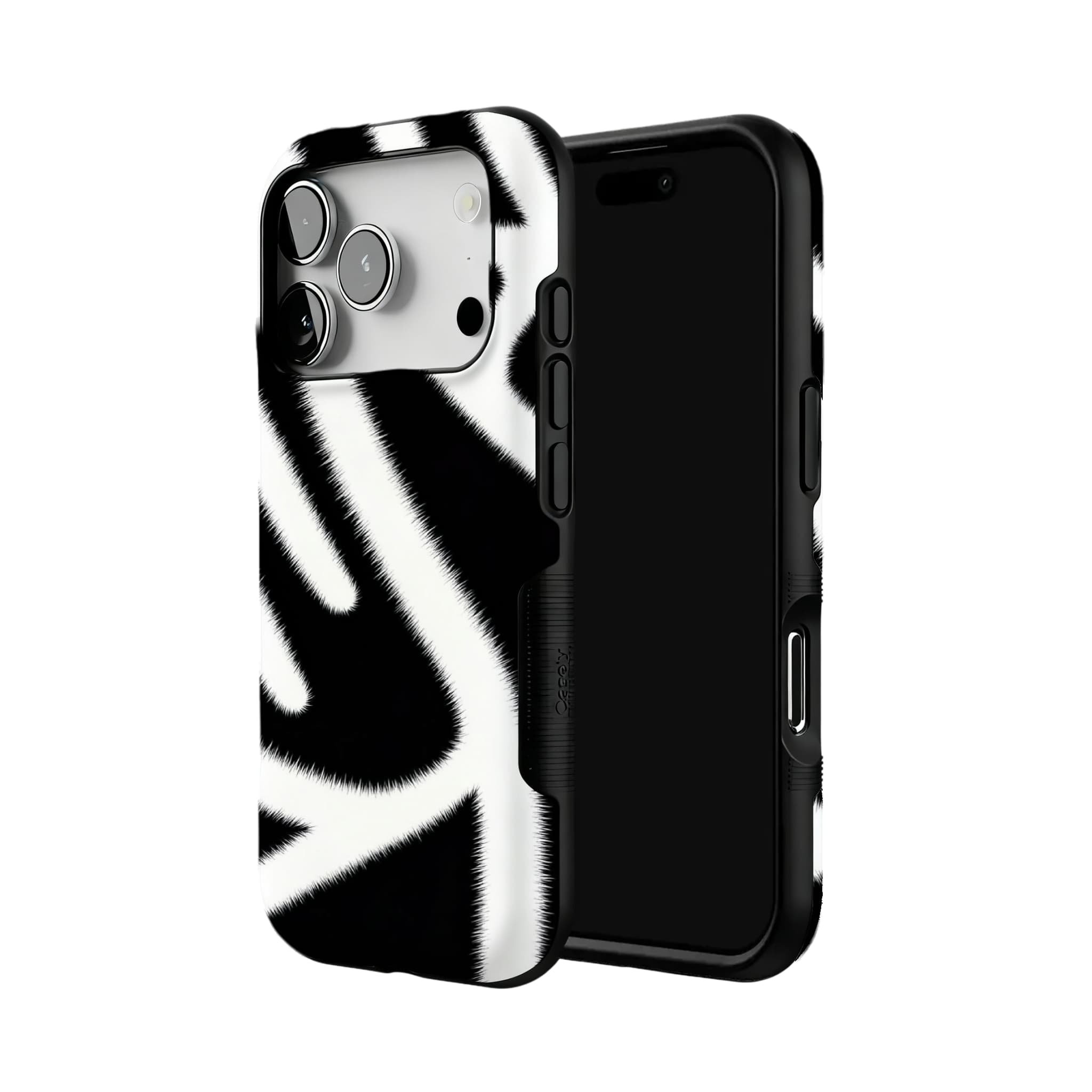 Zebra Print iPhone Case Bold Animal Stripe Monochrome Protective TPU