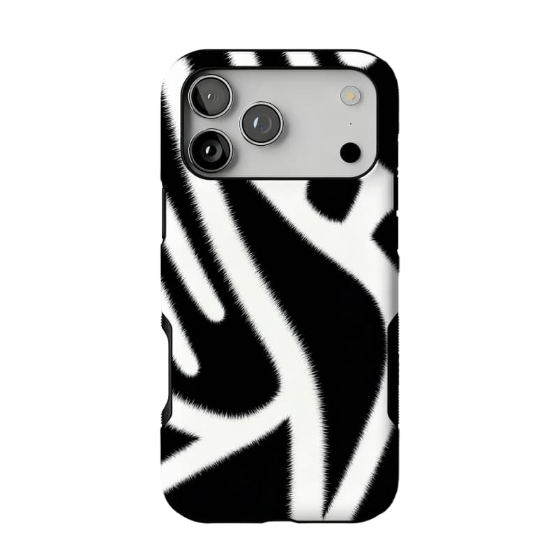 Zebra Print iPhone Case Bold Animal Stripe Monochrome Protective TPU