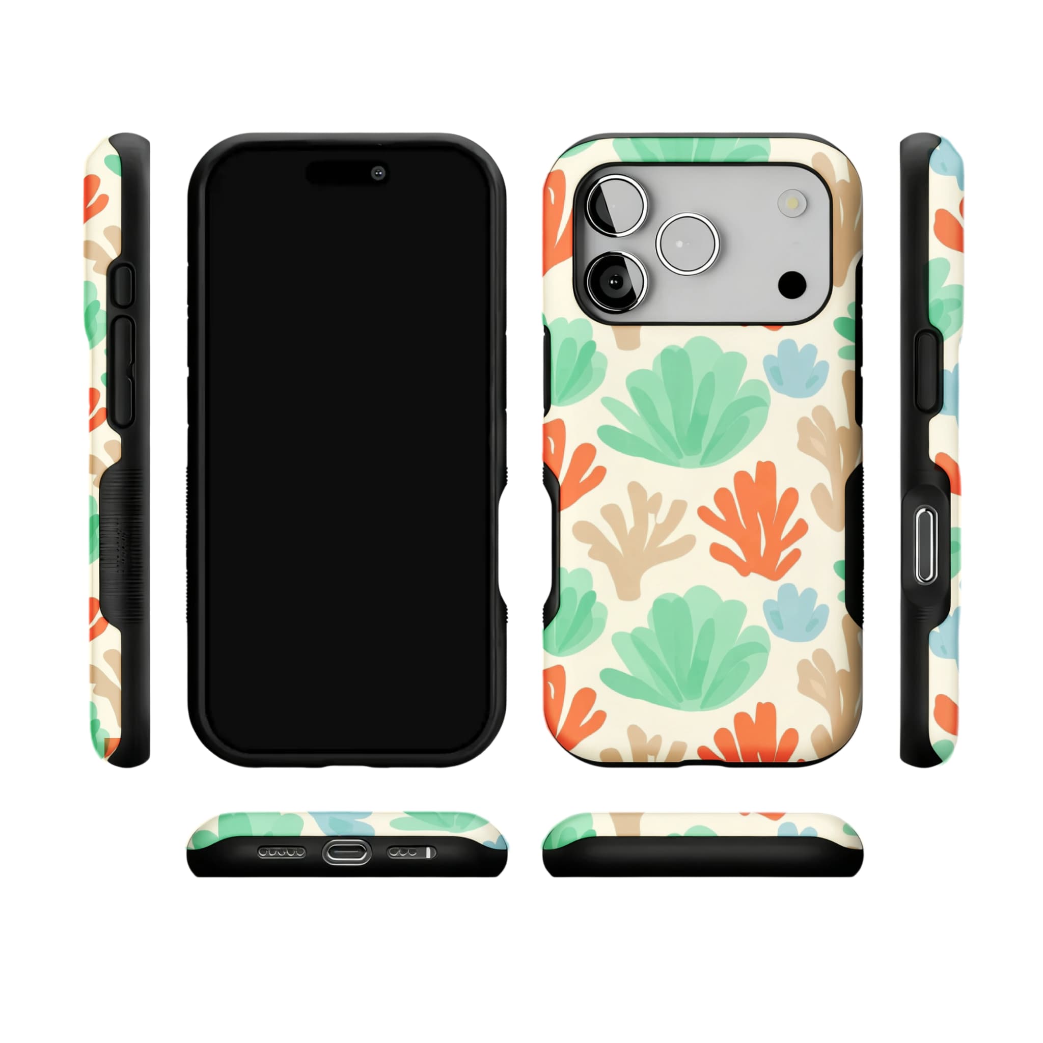 Watercolor Coral iPhone Case Hand Painted Ocean Art Protective TPU
