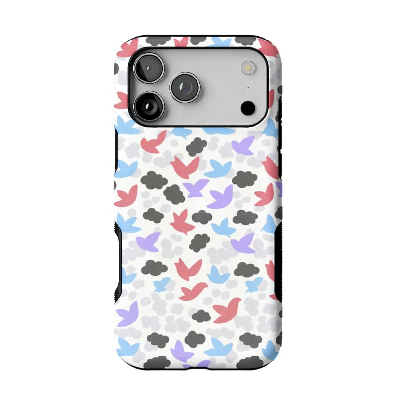 Hand Drawn Bird Illustration iPhone Case Pastel Sky Soft Protective