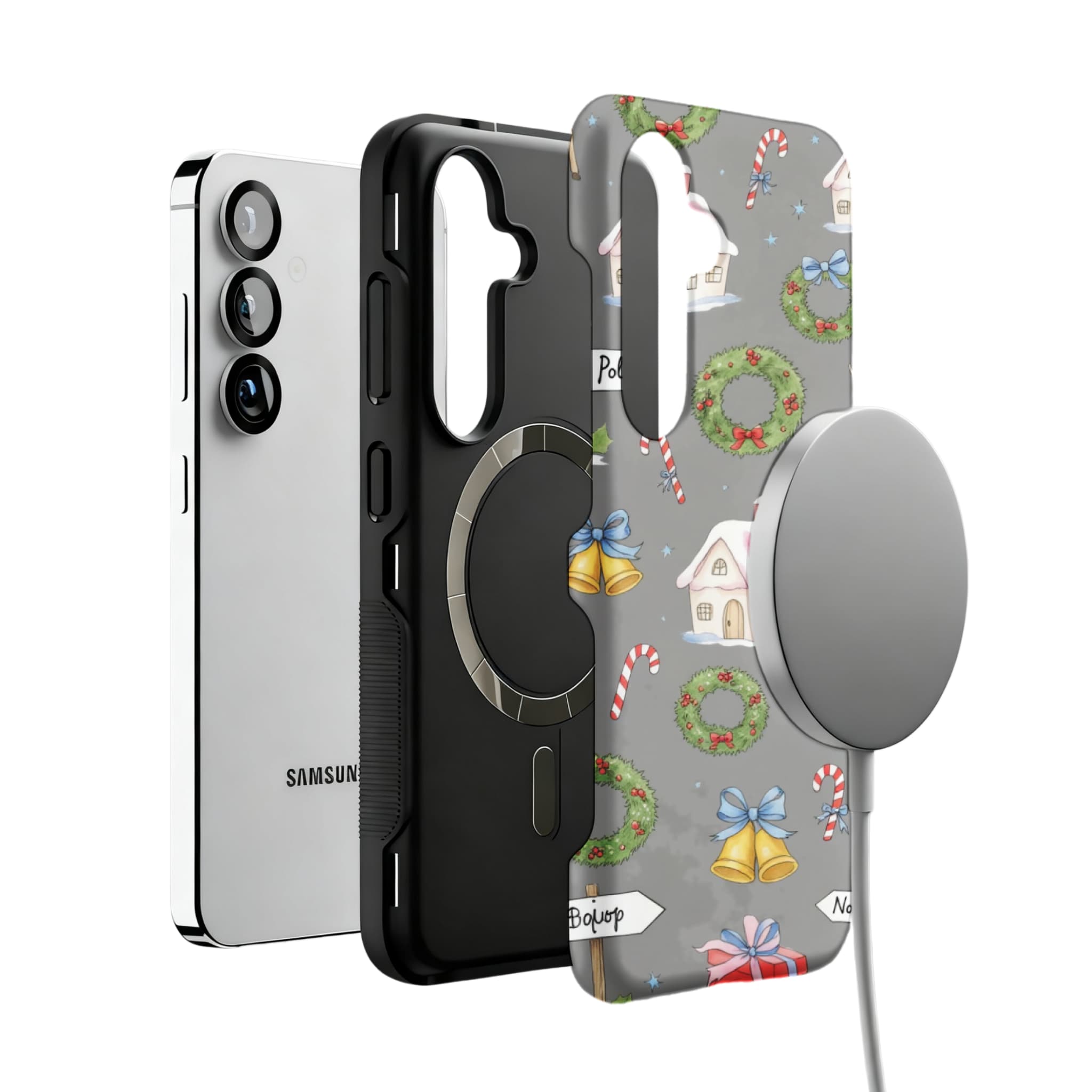 Watercolor Christmas Deer Samsung Phone Case Protective Anti Yellowing