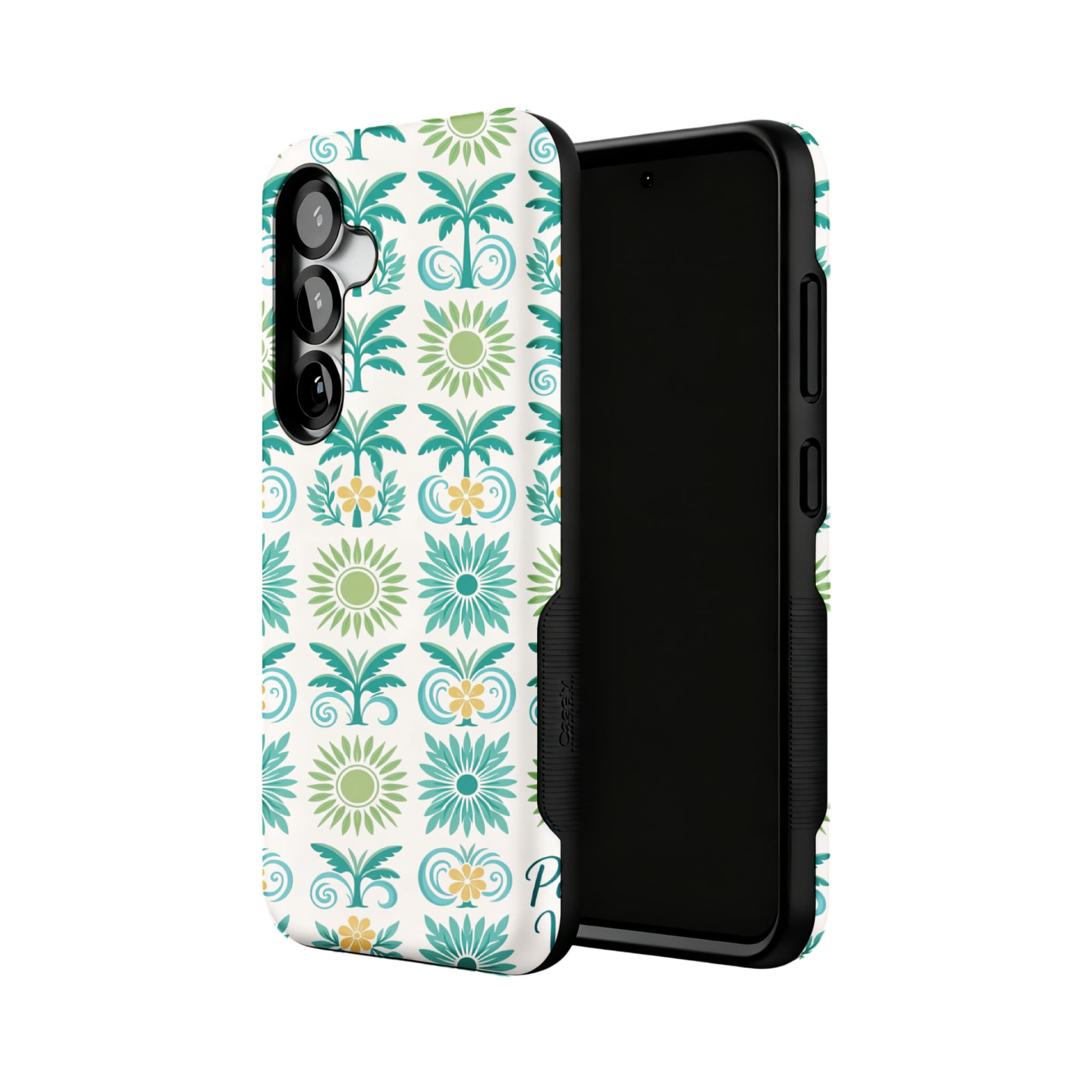 Tropical Palm Vibes Samsung Galaxy Case Vintage Floral Protective Soft